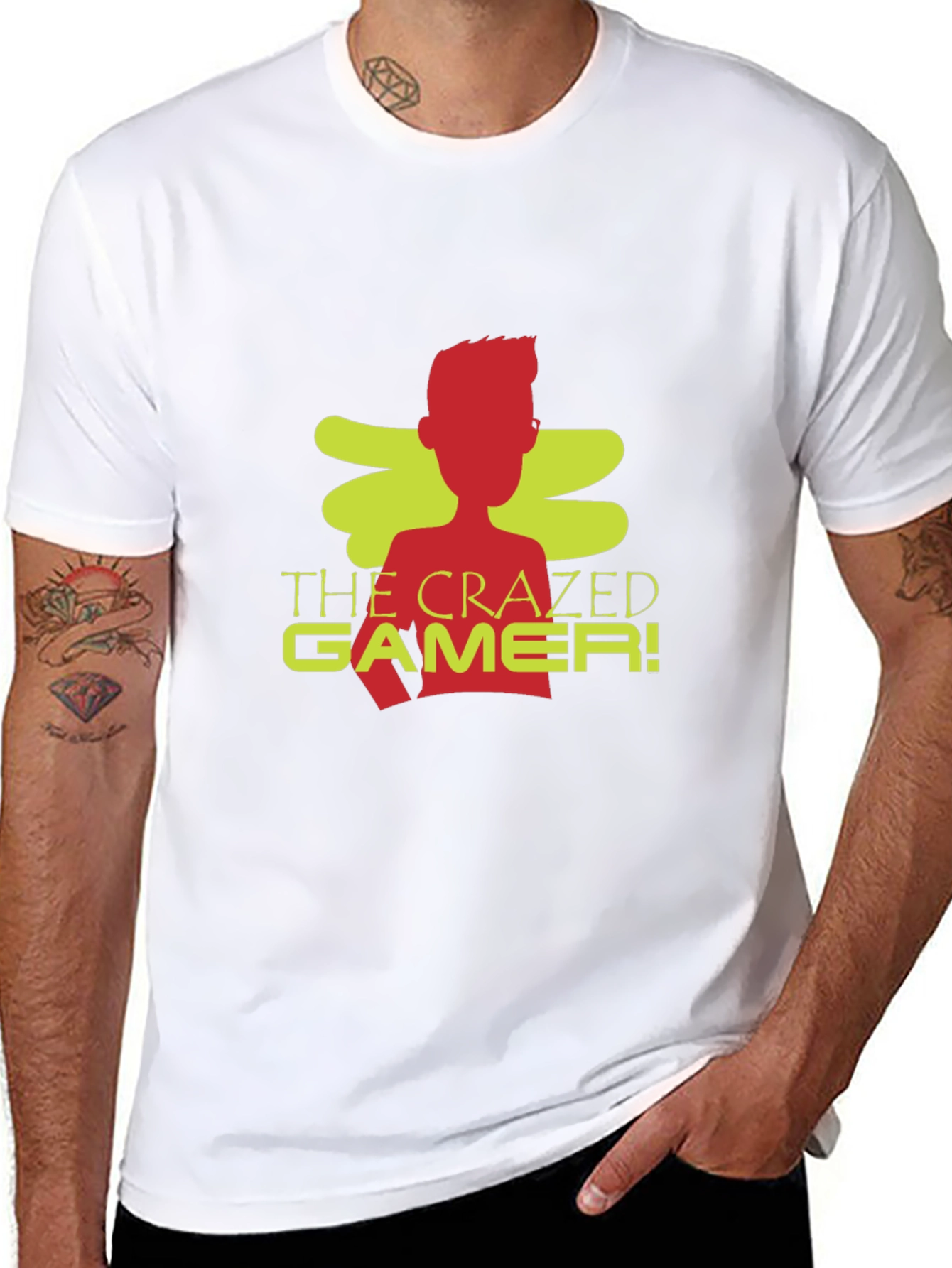 The Crazed Gamer! Black Crew Neck T-Shirt
