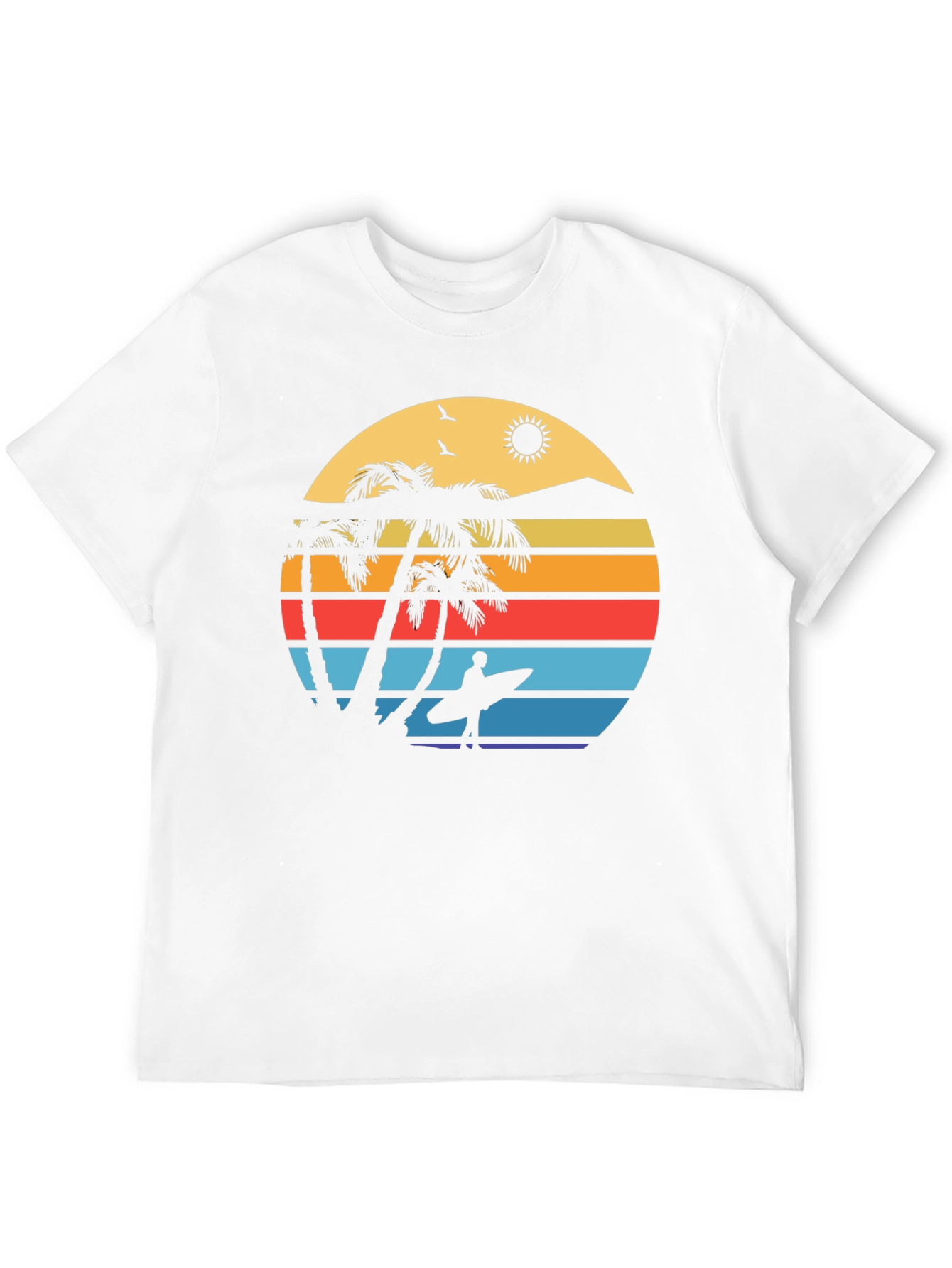Retro Sunset Surfer Graphic Tee - Island Vibes