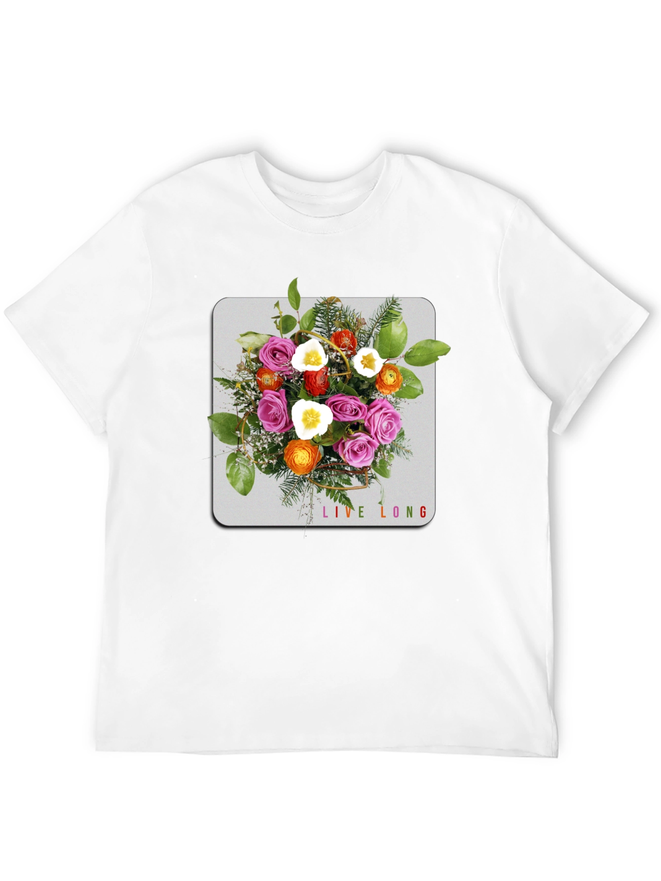 Floral Bouquet Graphic Black T-Shirt