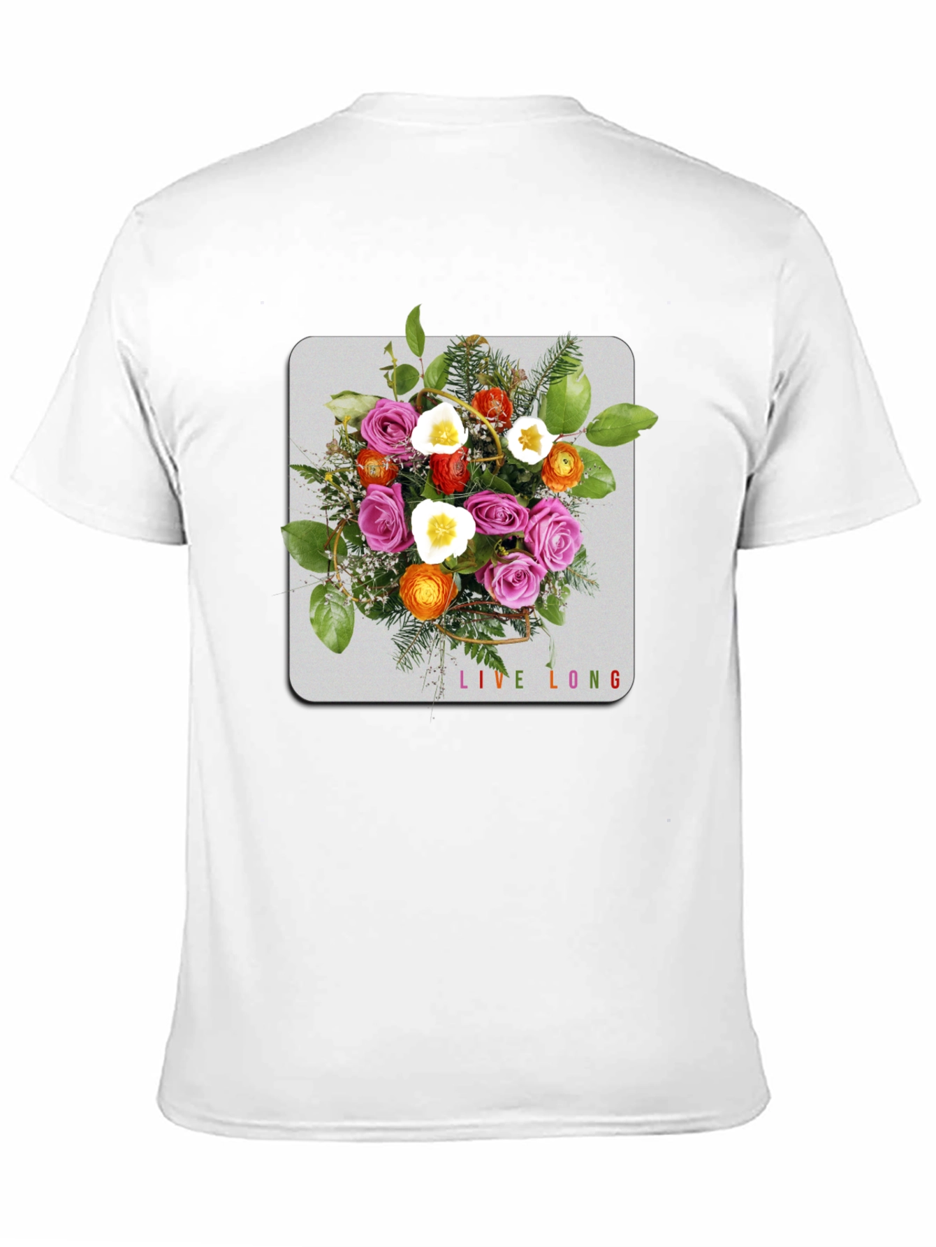 Floral Bouquet Graphic Black T-Shirt