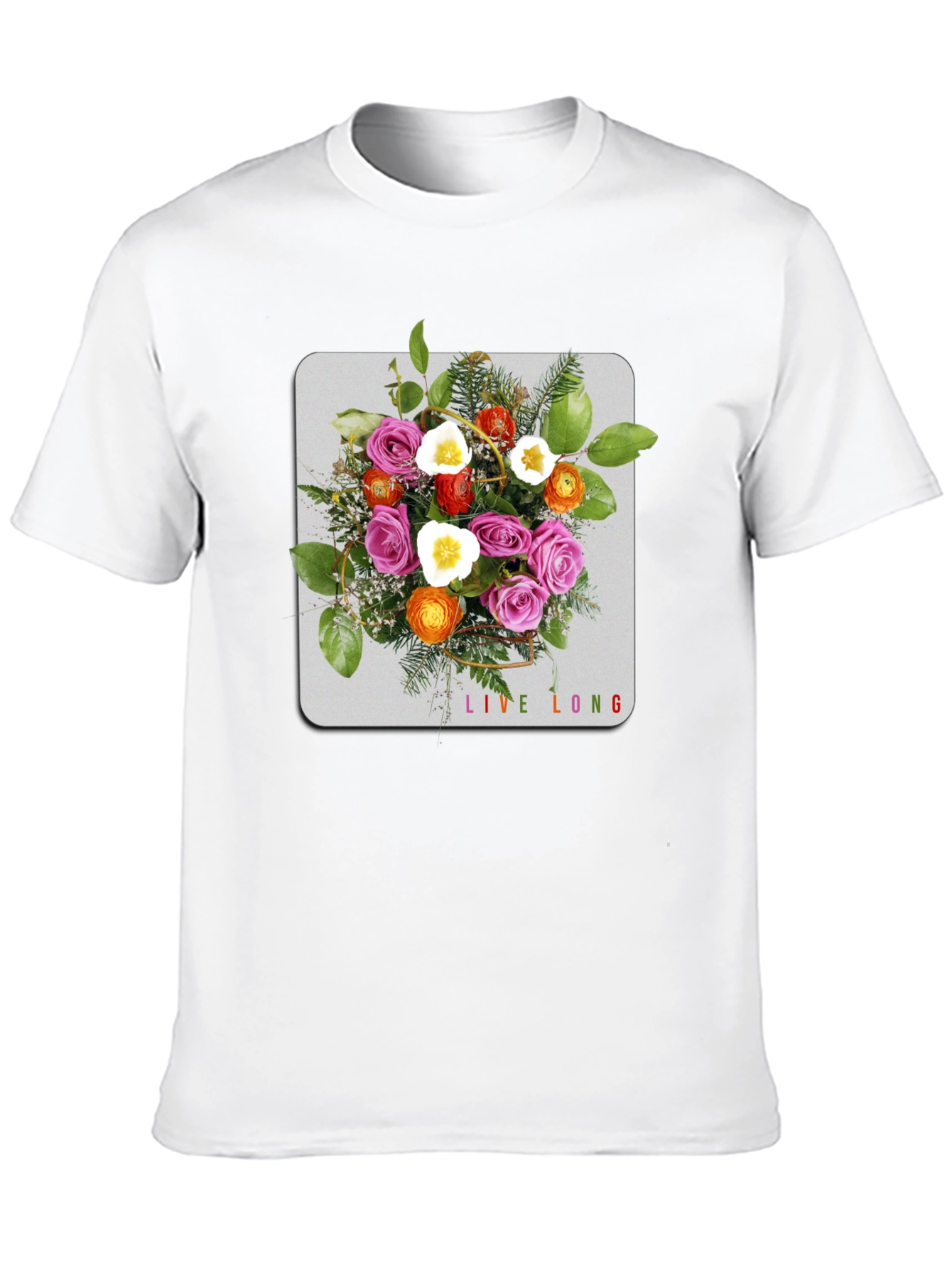 Floral Bouquet Graphic Black T-Shirt