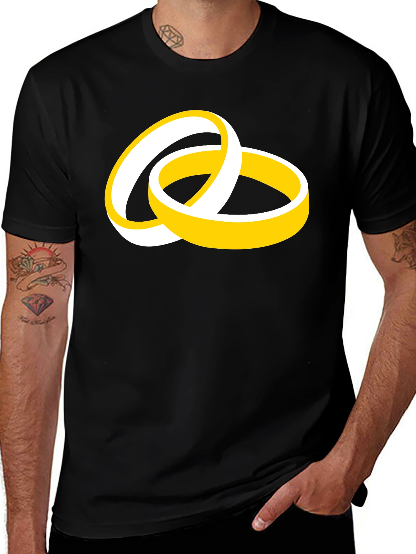 Wedding Ring Graphic Black T-Shirt