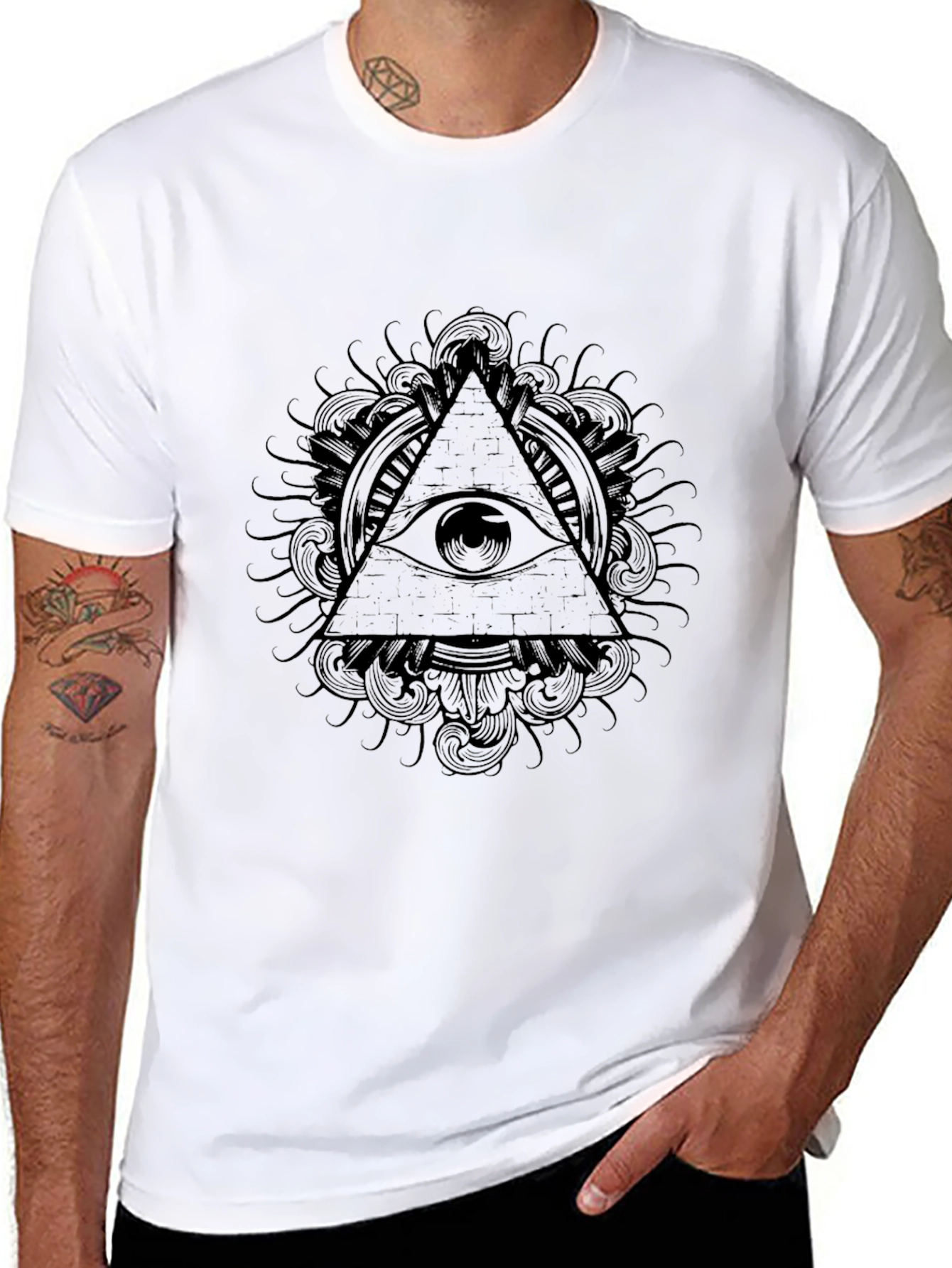 Illuminati Eye Pyramid Graphic Tee - Black
