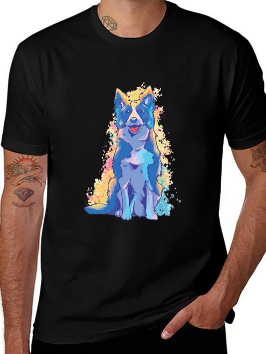 Dog Art T-Shirt - Colorful Graphic Print
