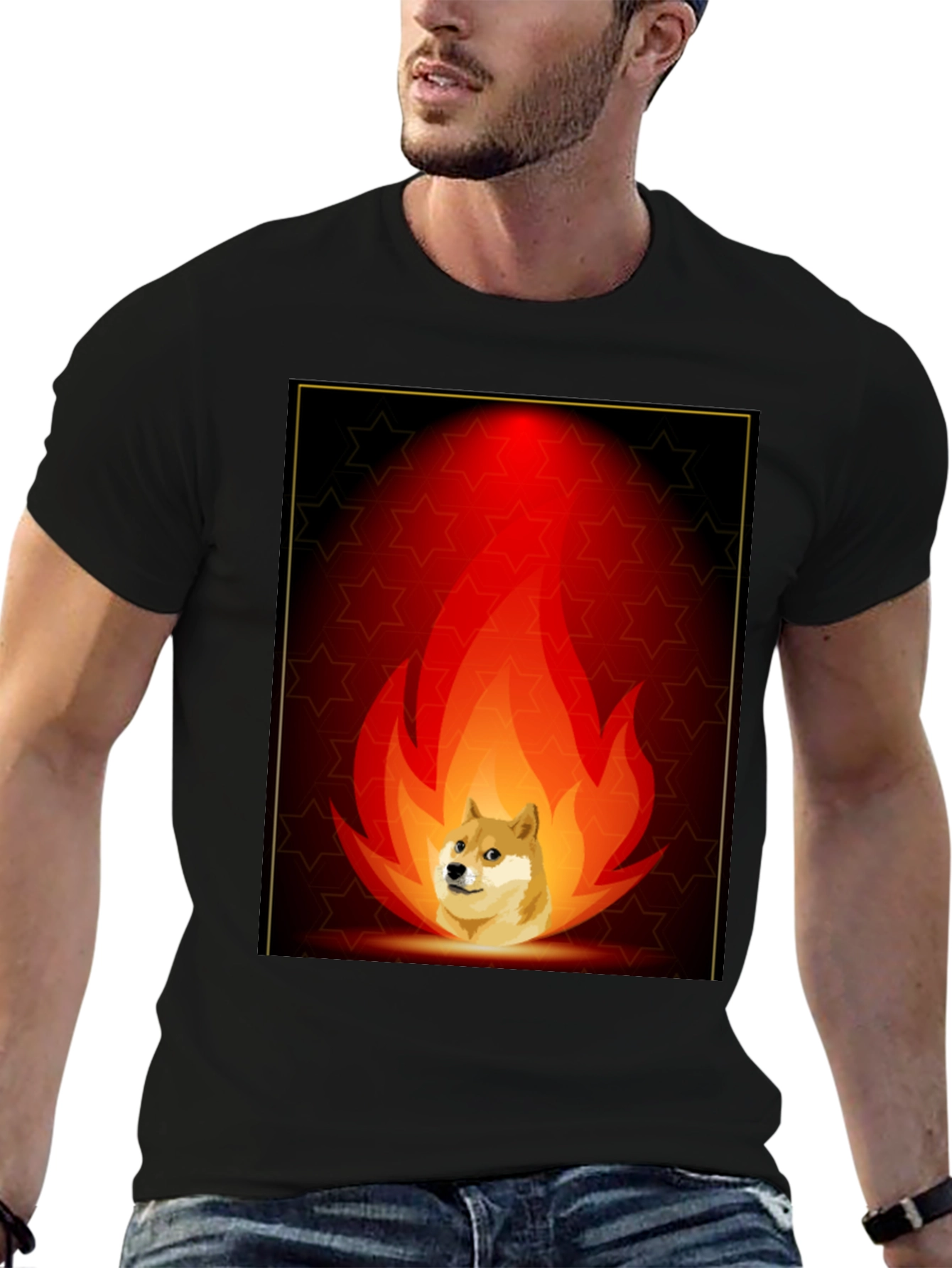 Doge on Fire Graphic Tee