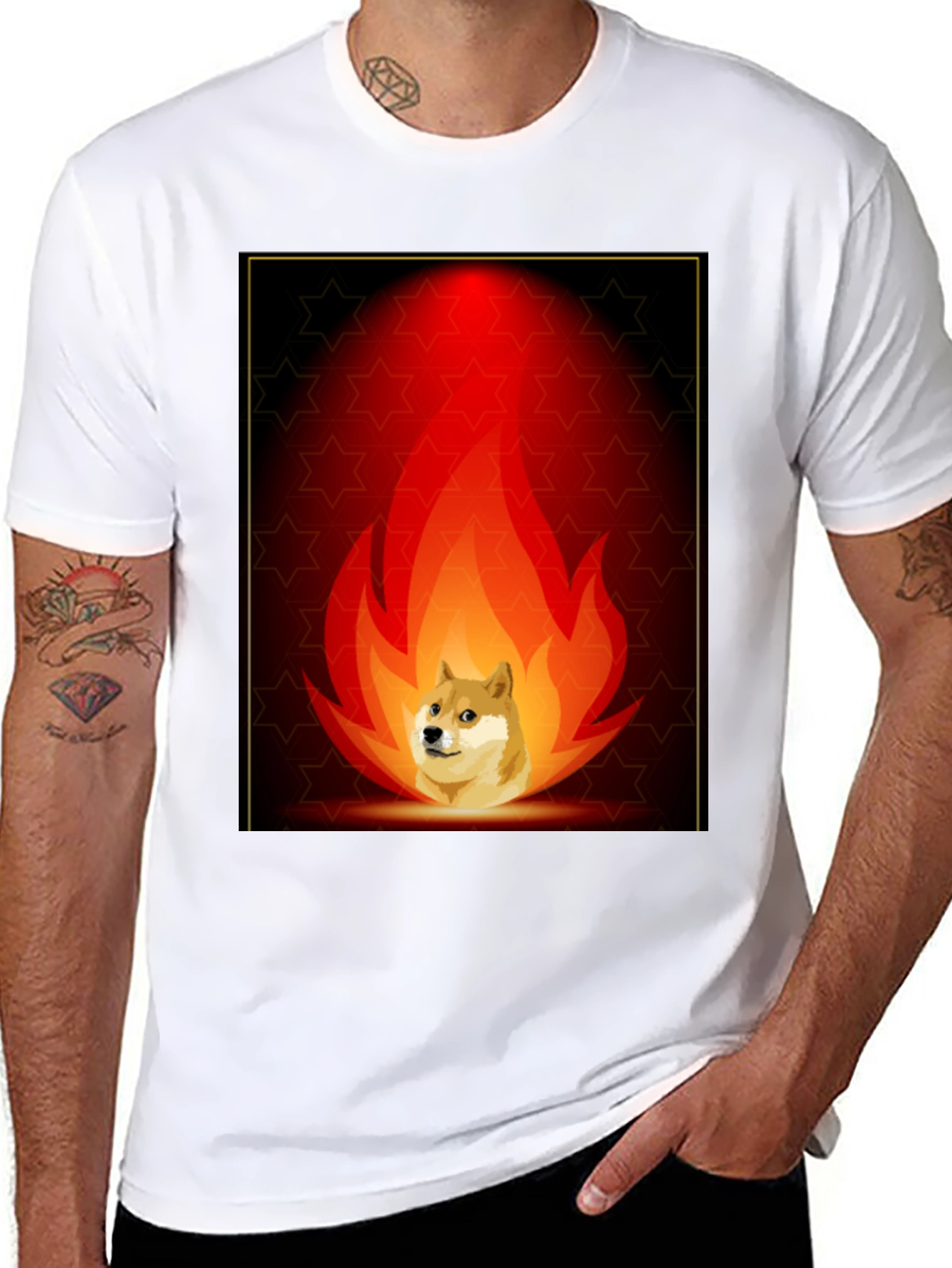 Doge on Fire Graphic Tee