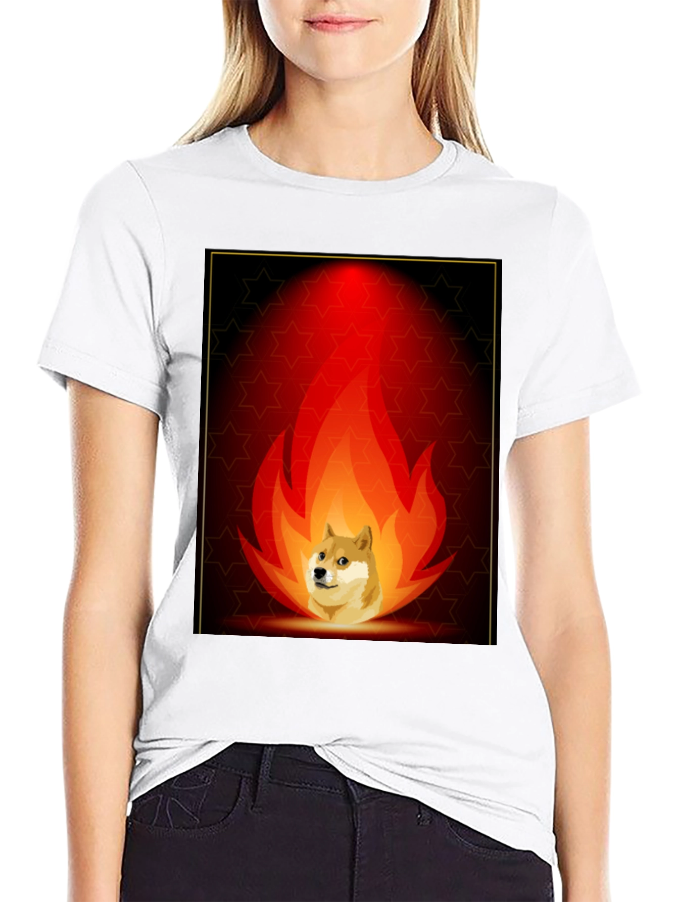 Doge on Fire Graphic Tee