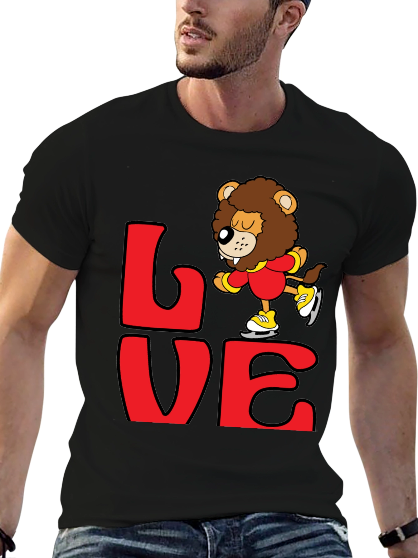 Lion Skater Graphic Tee - Love Design