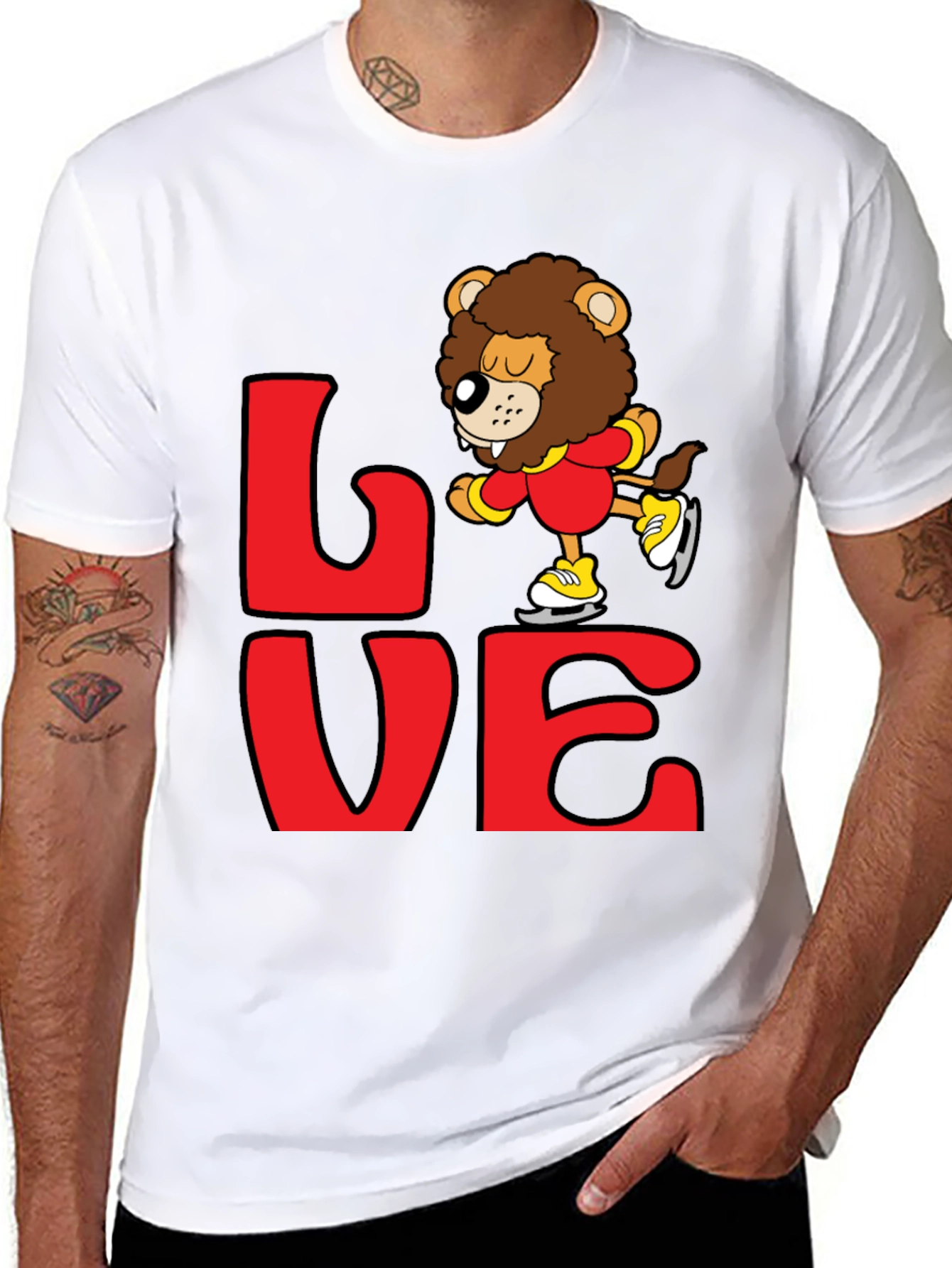 Lion Skater Graphic Tee - Love Design