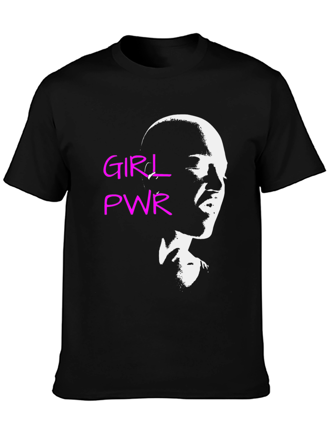 Girl Power Graphic Tee - Black Cotton T-Shirt