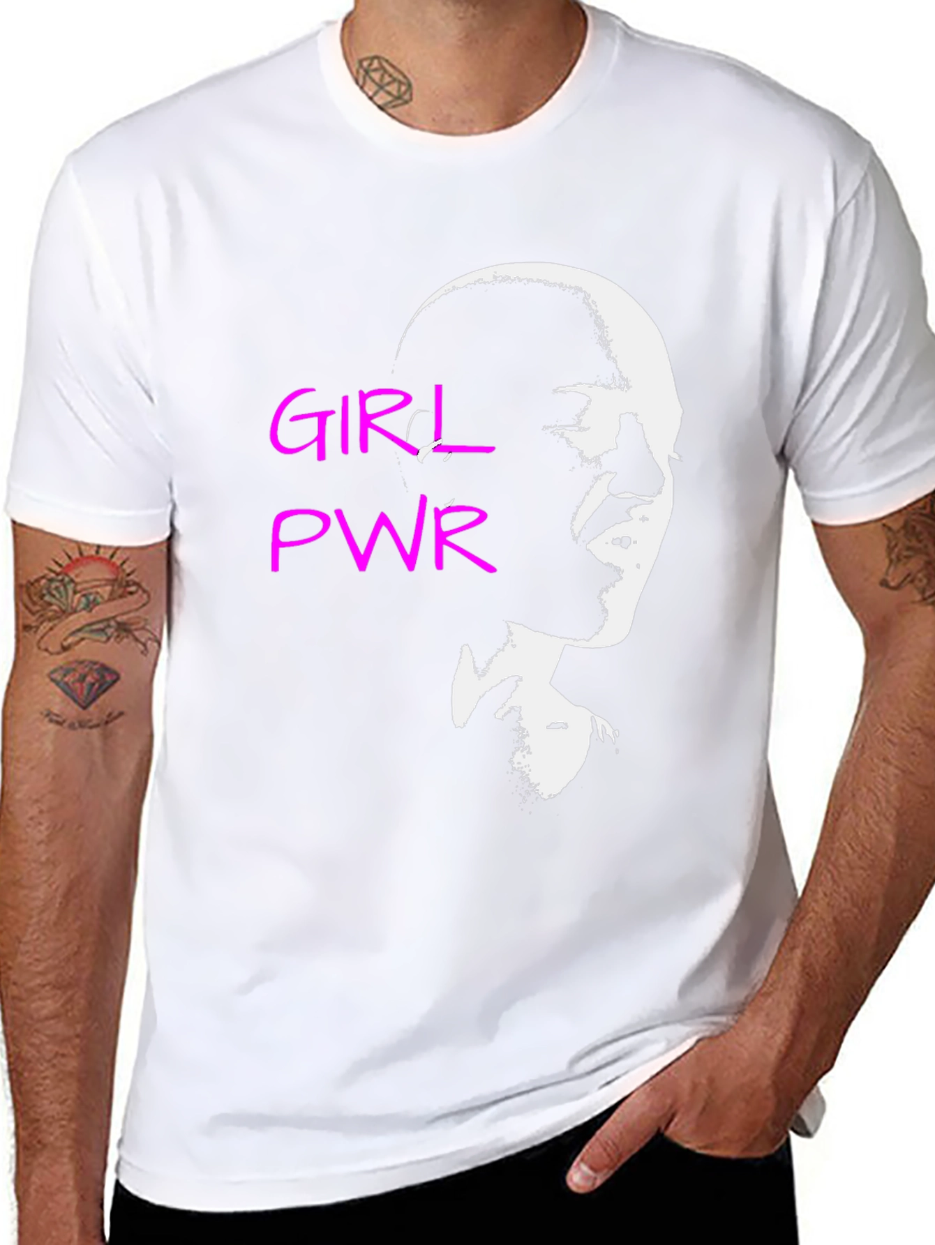 Girl Power Graphic Tee - Black Cotton T-Shirt