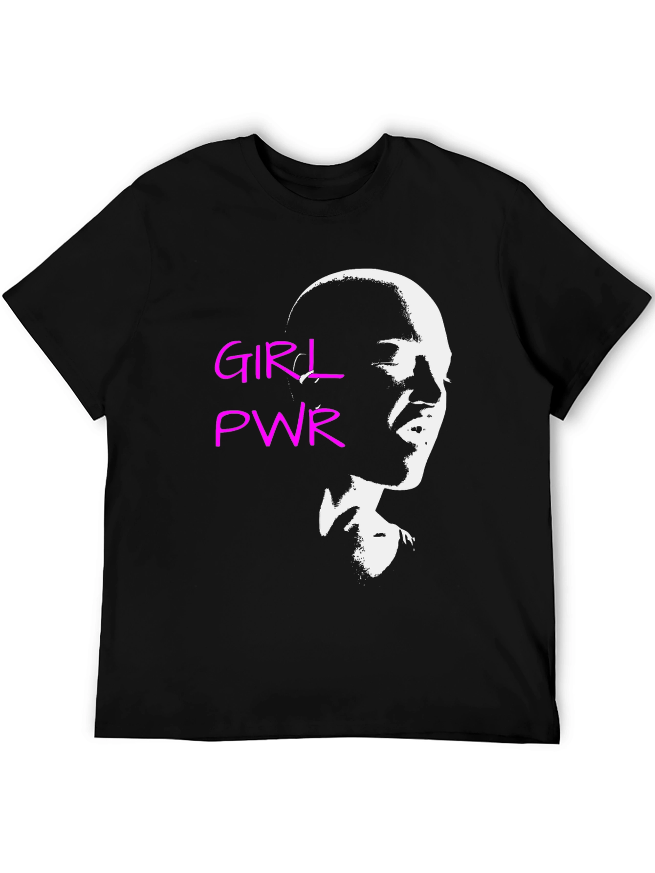 Girl Power Graphic Tee - Black Cotton T-Shirt