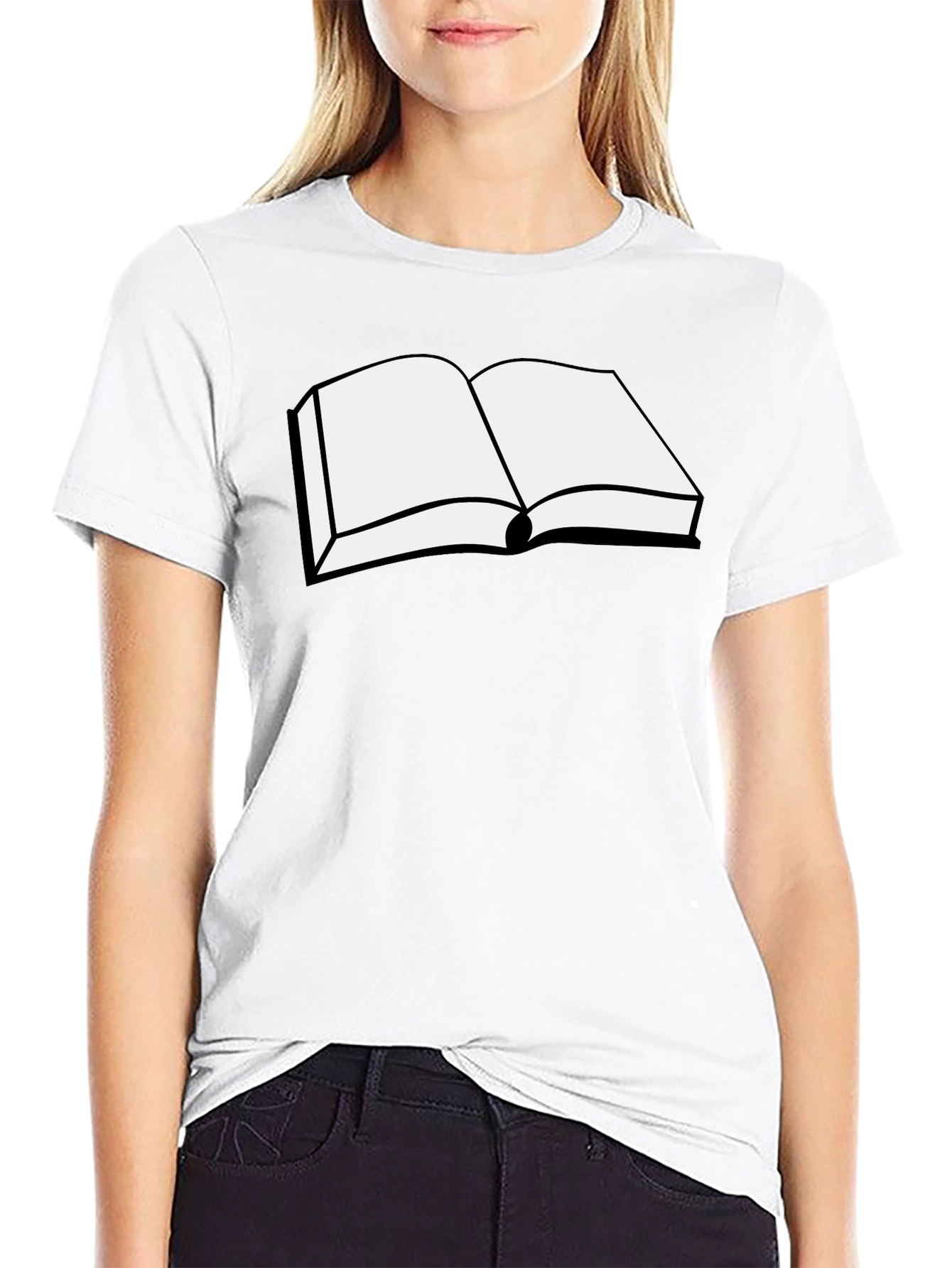Open Book Graphic Tee - Black Cotton T-Shirt