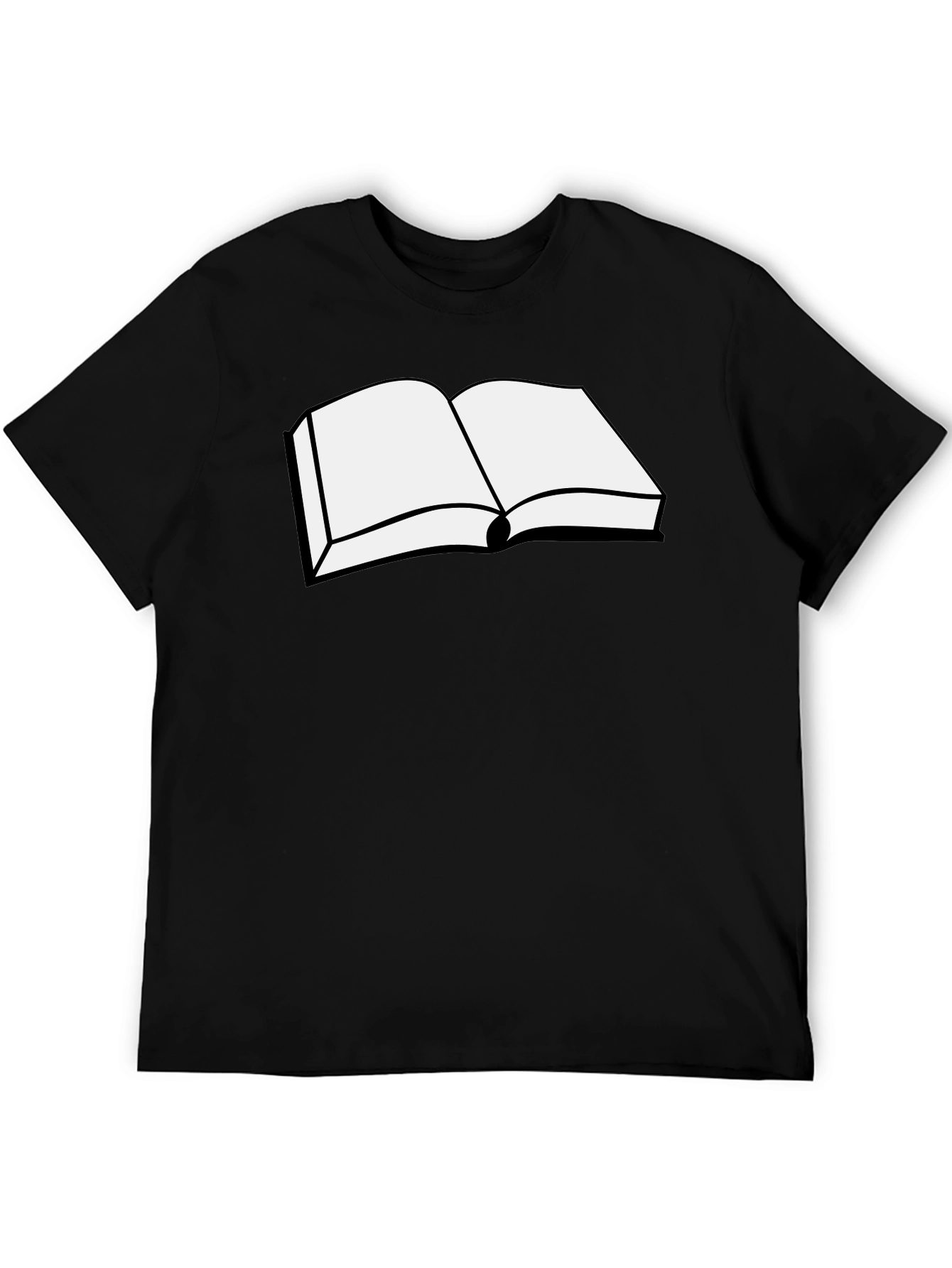 Open Book Graphic Tee - Black Cotton T-Shirt