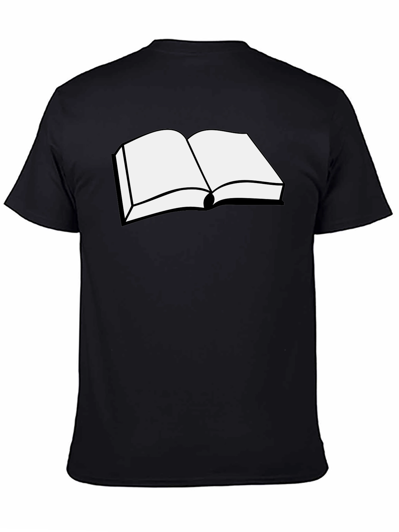 Open Book Graphic Tee - Black Cotton T-Shirt