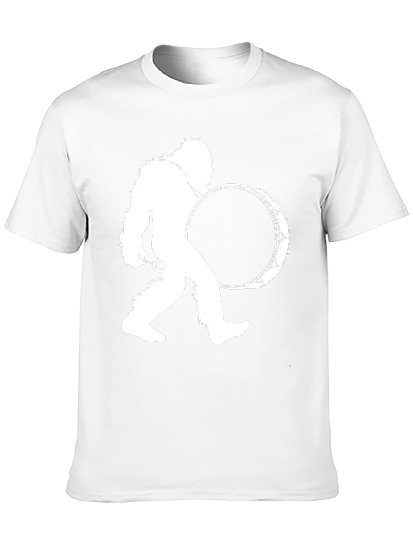 Bigfoot Drummer Black T-Shirt - Cryptid Sasquatch Tee