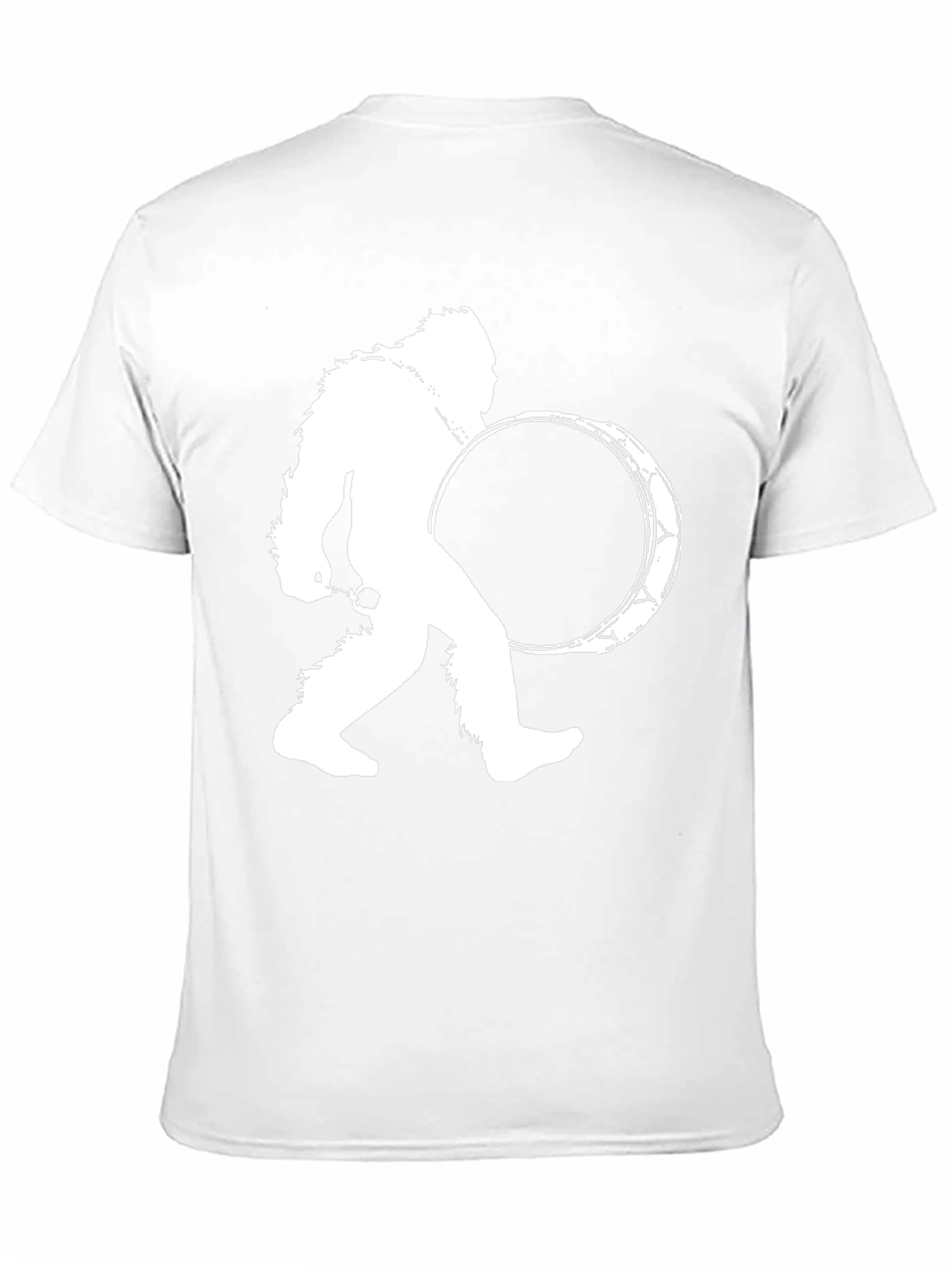 Bigfoot Drummer Black T-Shirt - Cryptid Sasquatch Tee