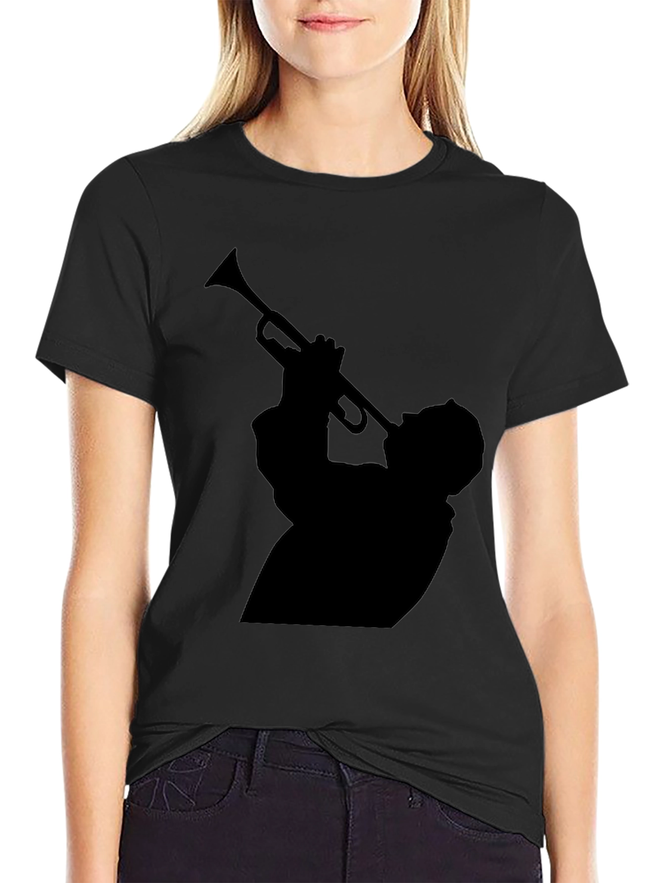 Cool Musician Silhouette Graphic T-Shirt