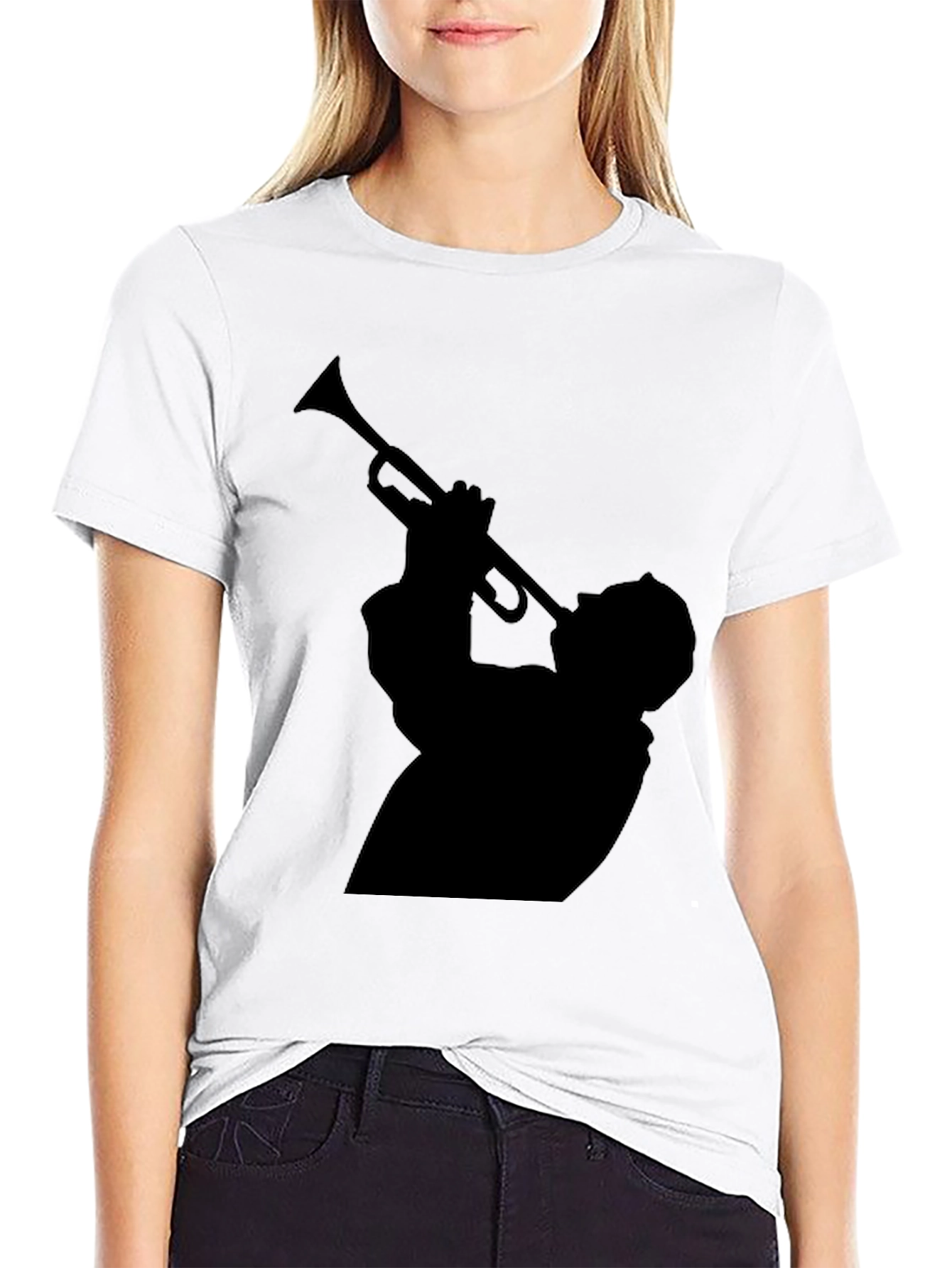 Cool Musician Silhouette Graphic T-Shirt