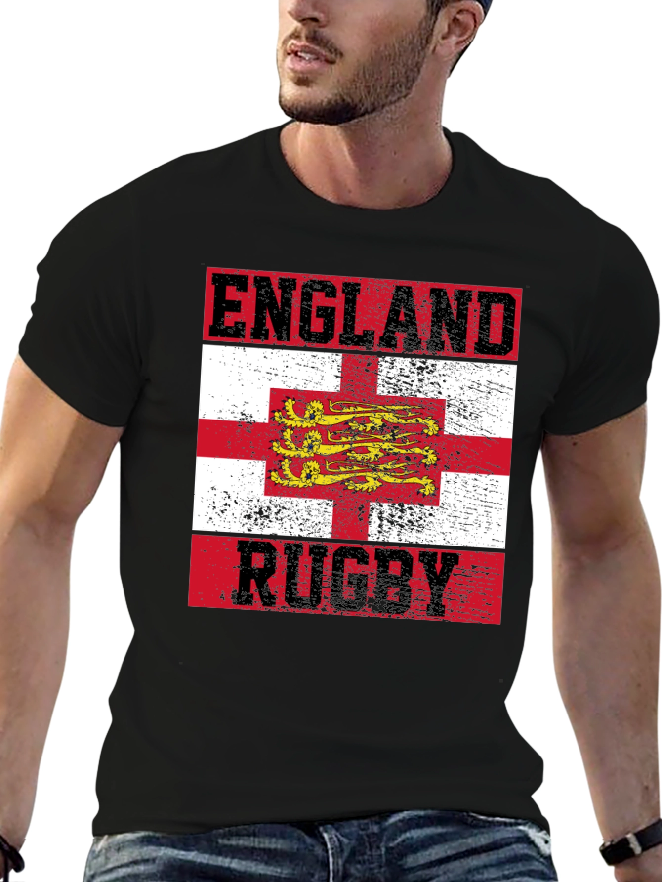 England Rugby T-Shirt - Distressed Style
