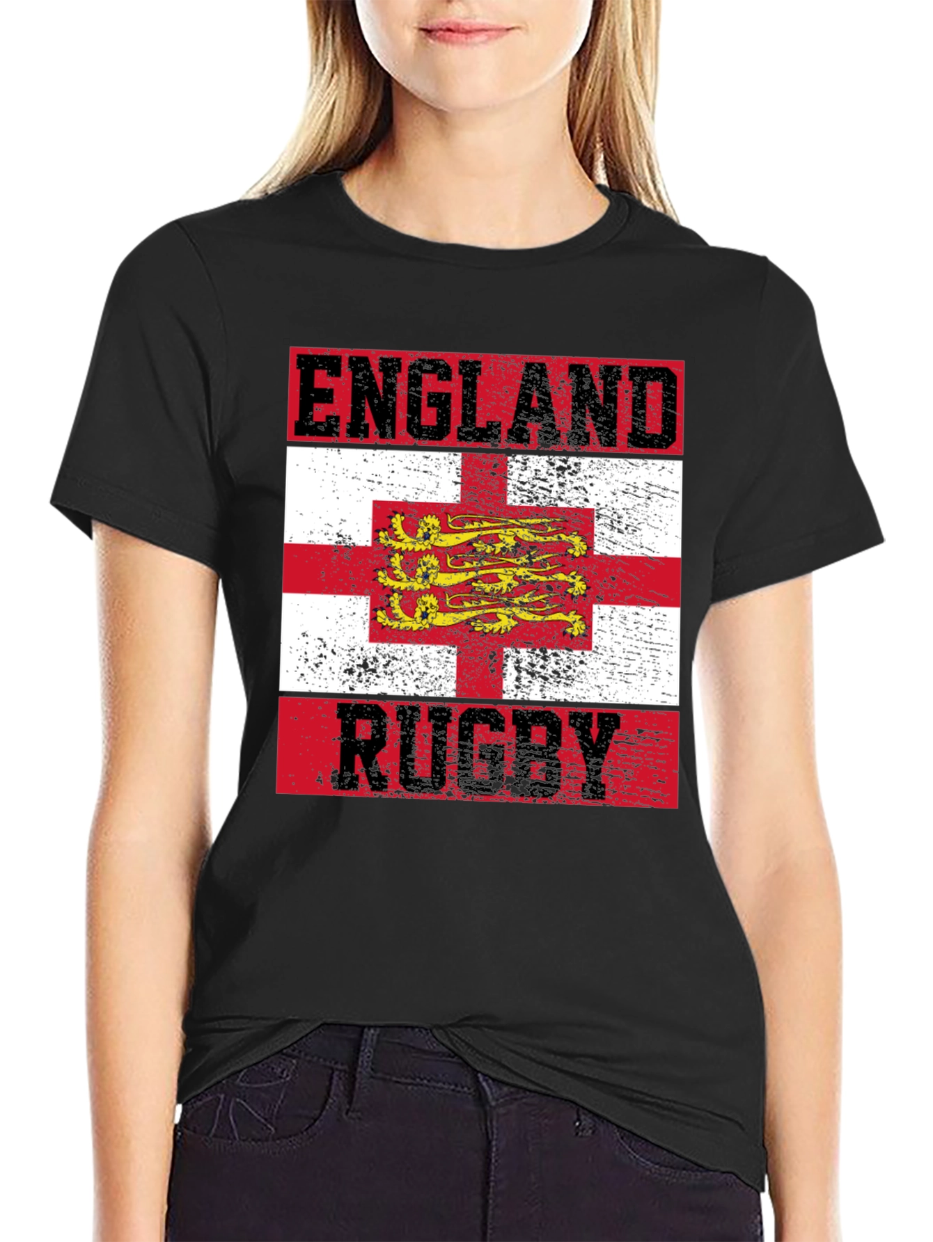England Rugby T-Shirt - Distressed Style