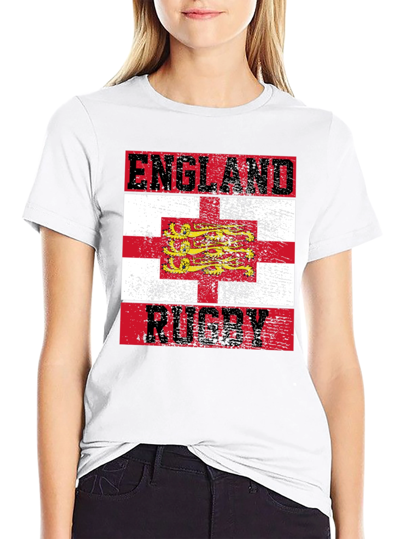 England Rugby T-Shirt - Distressed Style