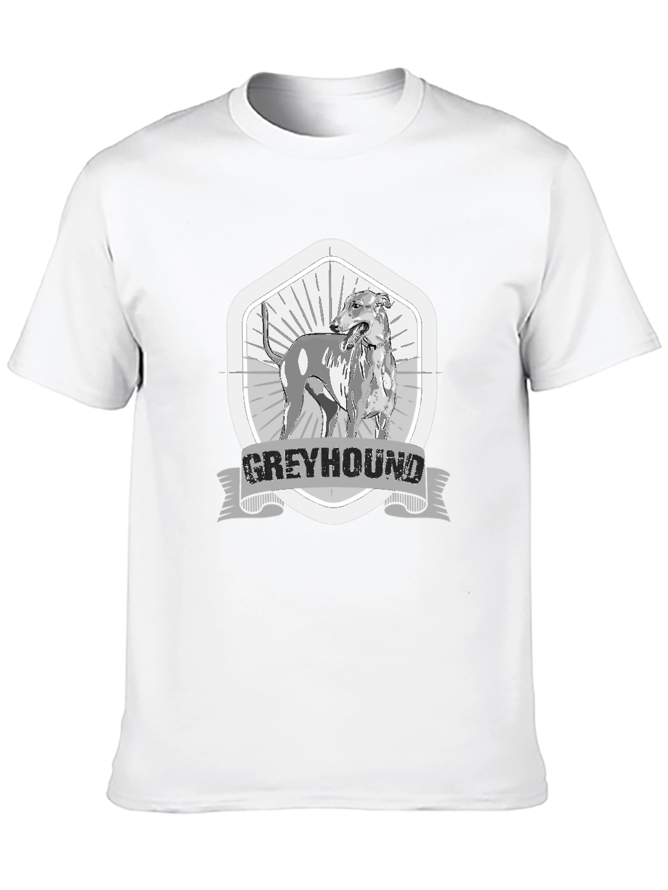 Greyhound Dog Graphic Tee - Mens Black T-Shirt