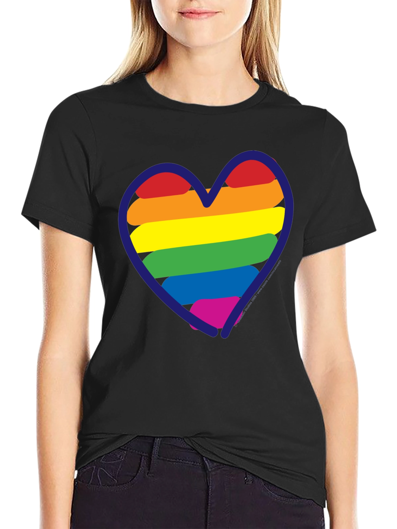 LGBT Rainbow Heart T-Shirt - Black Pride Tee