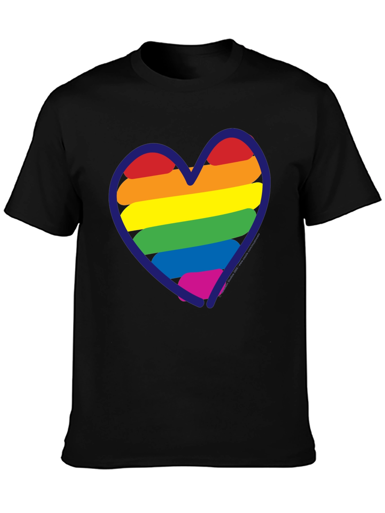 LGBT Rainbow Heart T-Shirt - Black Pride Tee