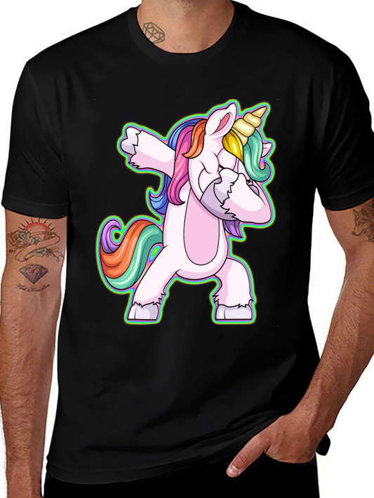 Dabbing Unicorn Graphic Tee - Fun & Stylish Black T-Shirt