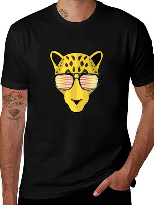 Cool Cat Tee: Leopard with Shades Graphic T-Shirt