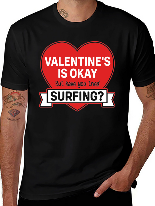 Valentines Day Surfing Graphic Tee