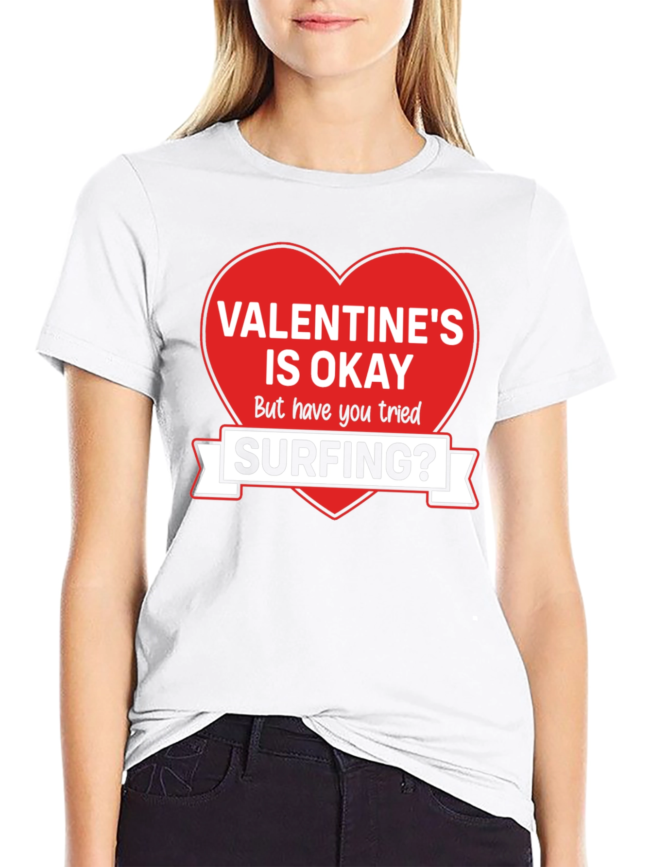 Valentines Day Surfing Graphic Tee