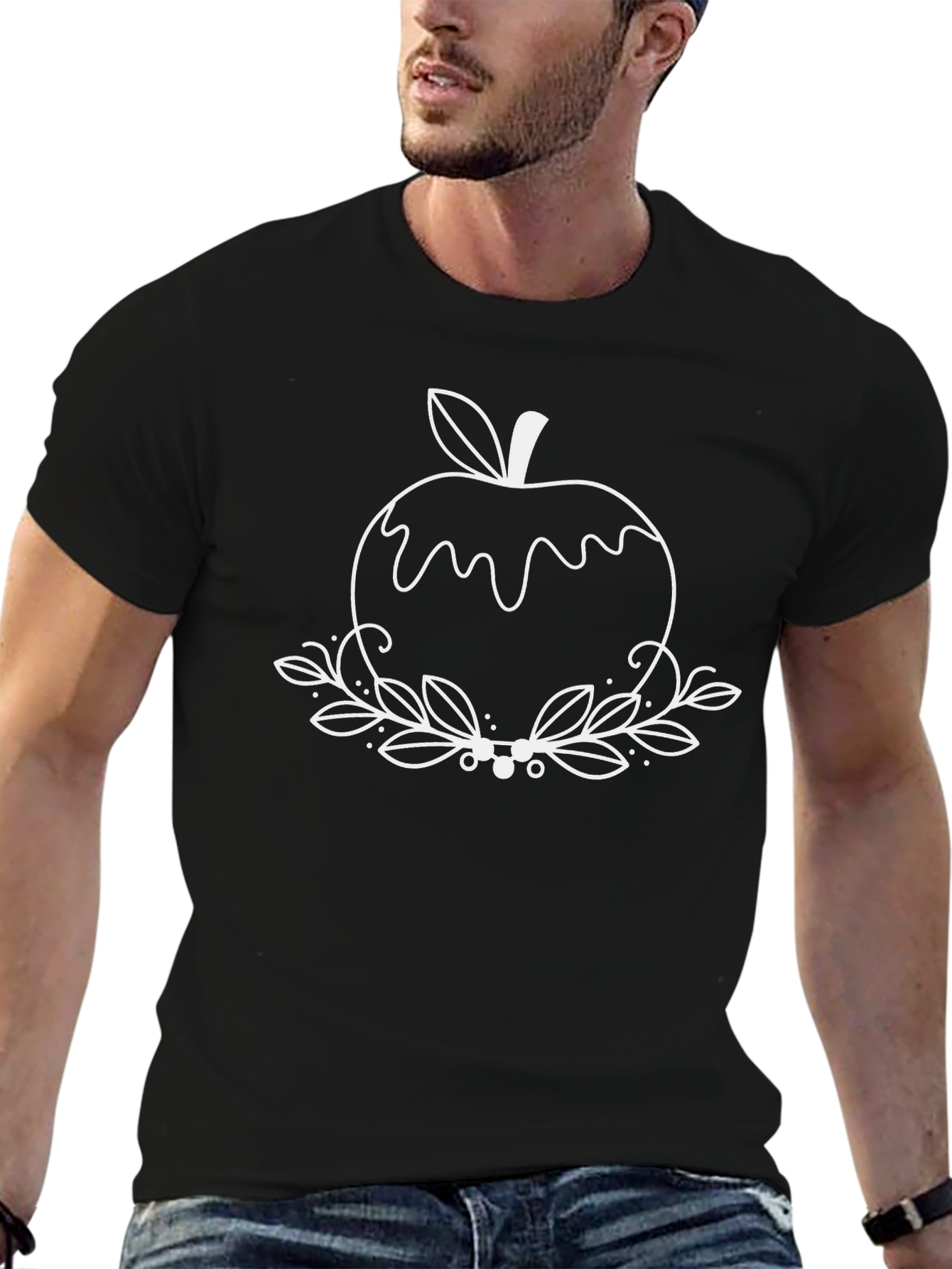 Apple Graphic Black T-Shirt - Stylish Casual Wear
