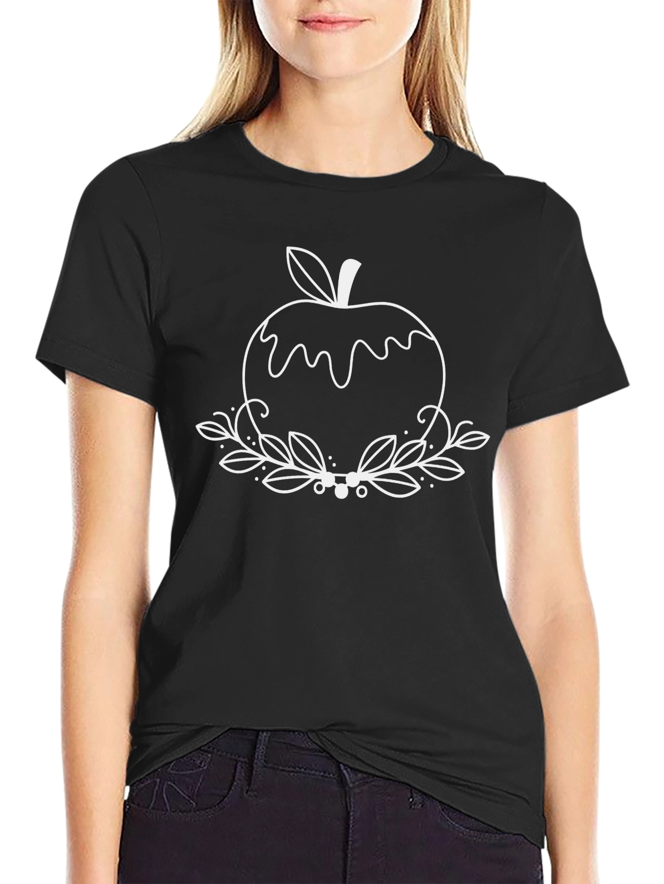 Apple Graphic Black T-Shirt - Stylish Casual Wear