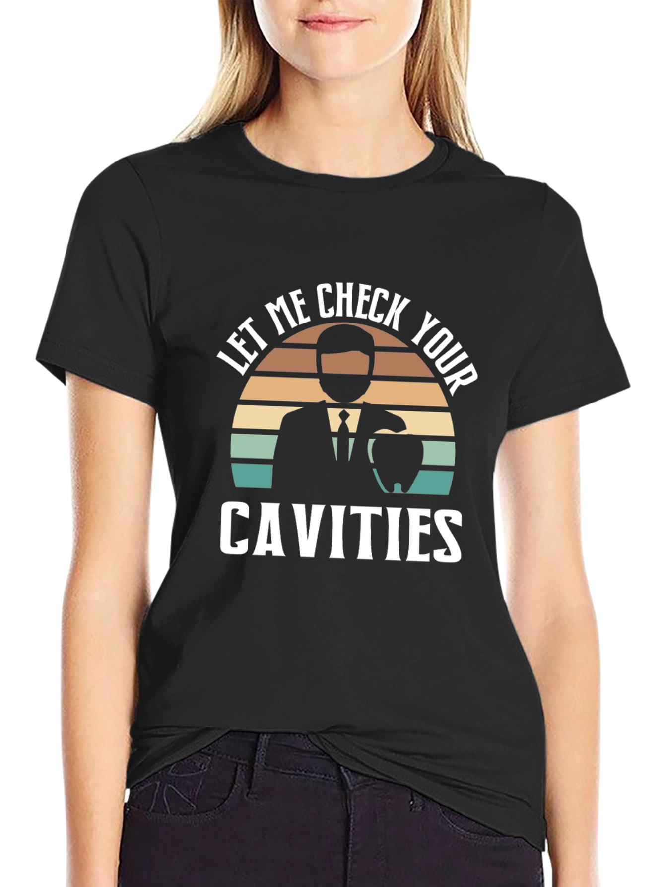 Dentist Check Cavities Retro Style T-Shirt
