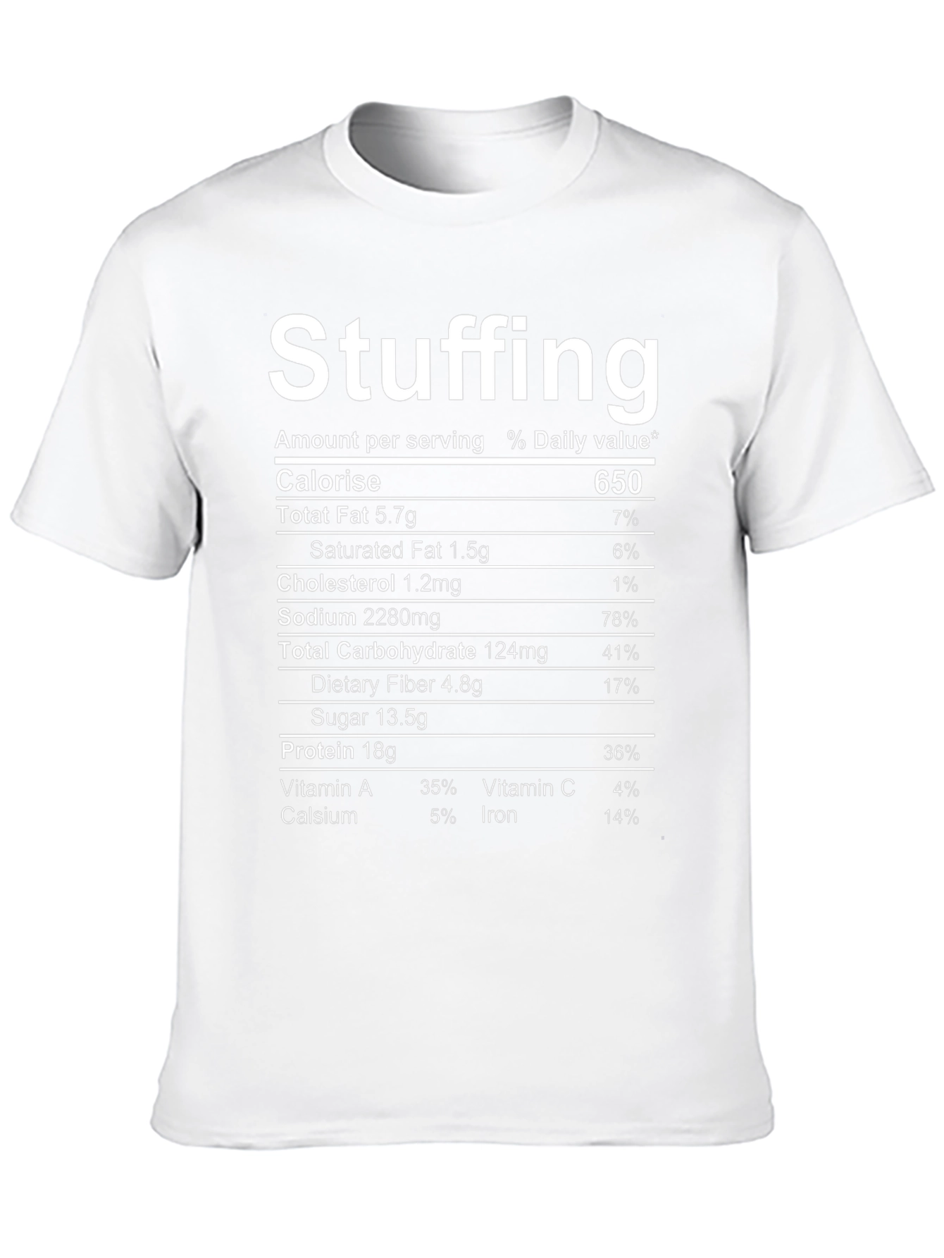 Stuffing Nutrition Facts Graphic T-Shirt
