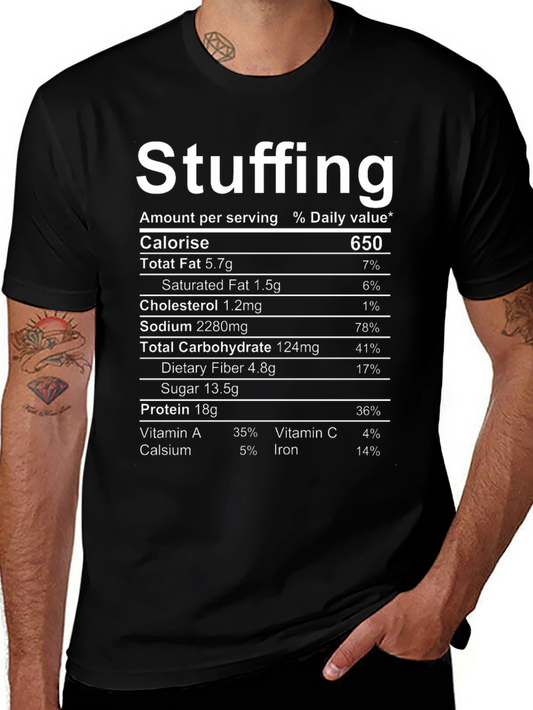 Stuffing Nutrition Facts Graphic T-Shirt