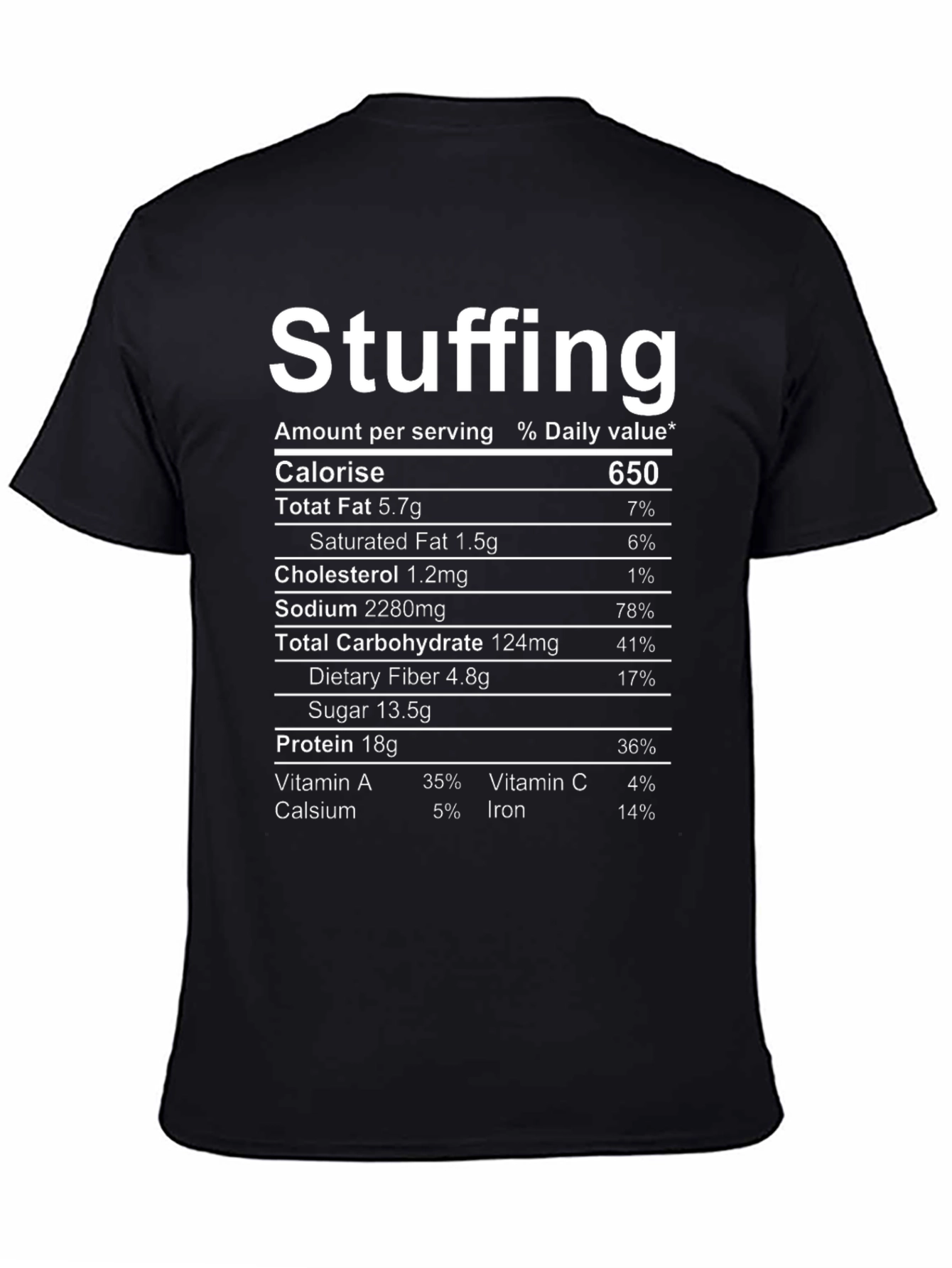 Stuffing Nutrition Facts Graphic T-Shirt