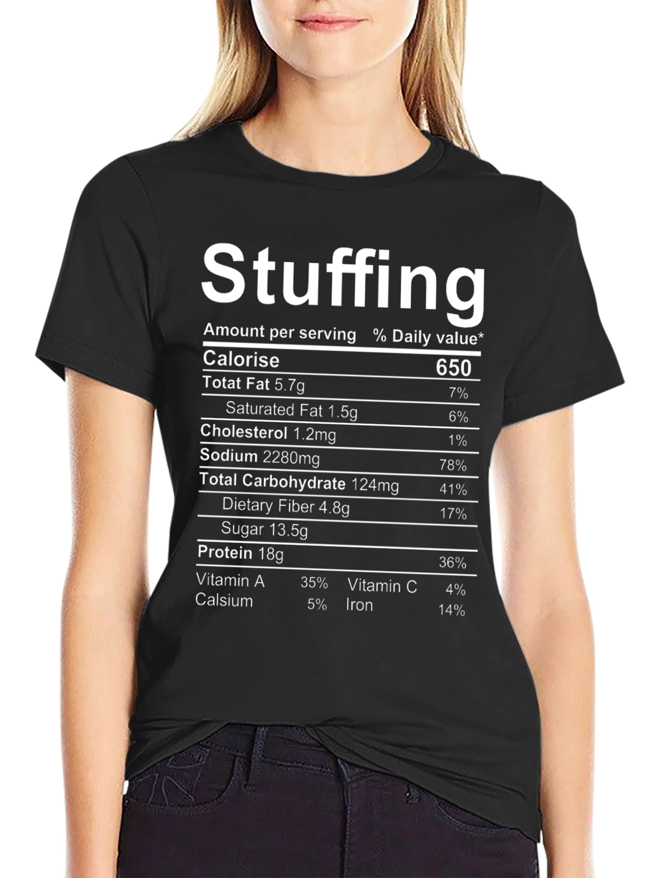 Stuffing Nutrition Facts Graphic T-Shirt