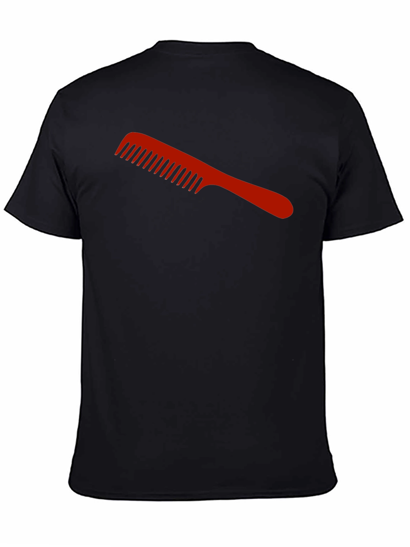 Red Comb Graphic Black T-Shirt