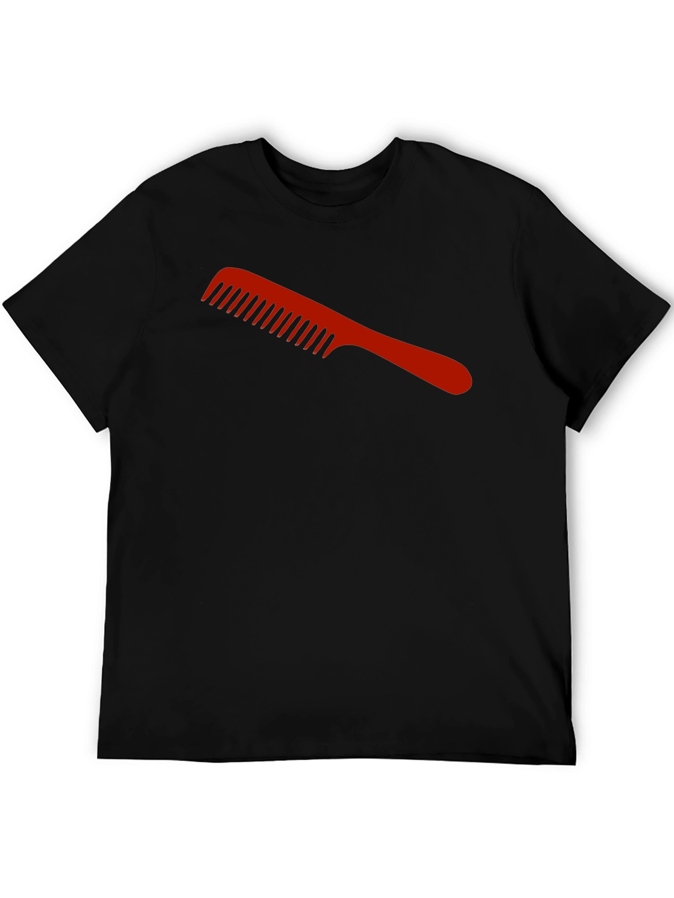 Red Comb Graphic Black T-Shirt
