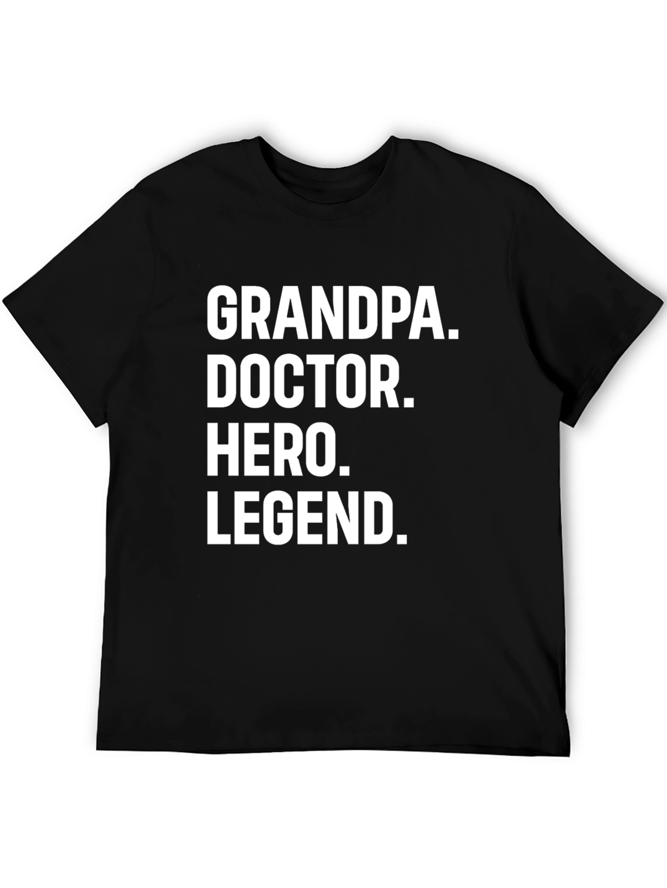 Grandpa Doctor Hero Legend Black T-Shirt