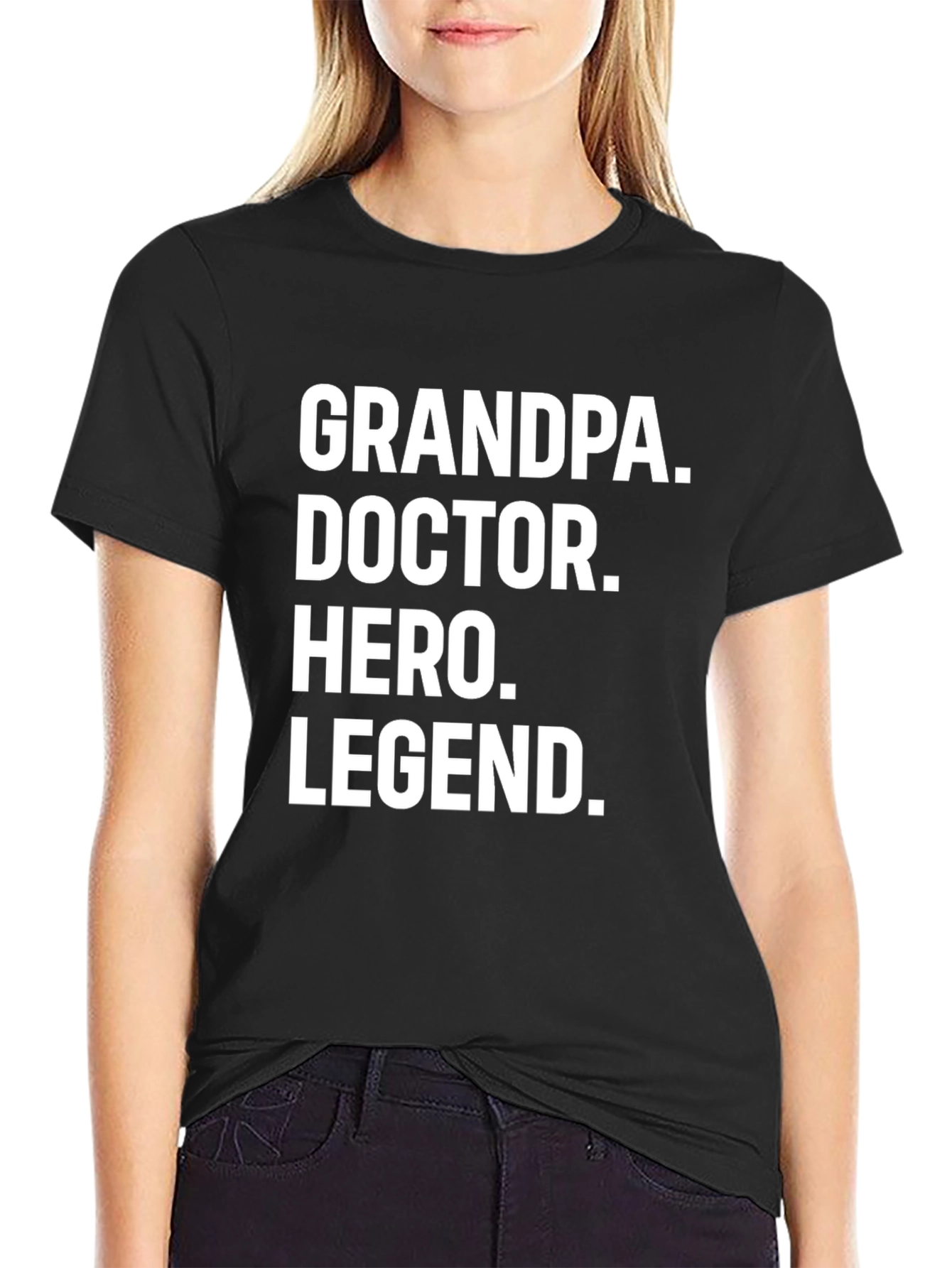 Grandpa Doctor Hero Legend Black T-Shirt