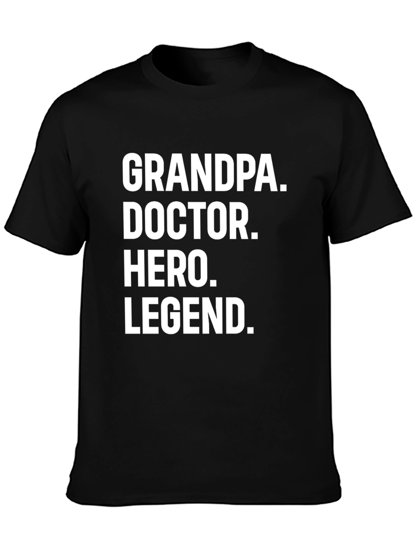 Grandpa Doctor Hero Legend Black T-Shirt