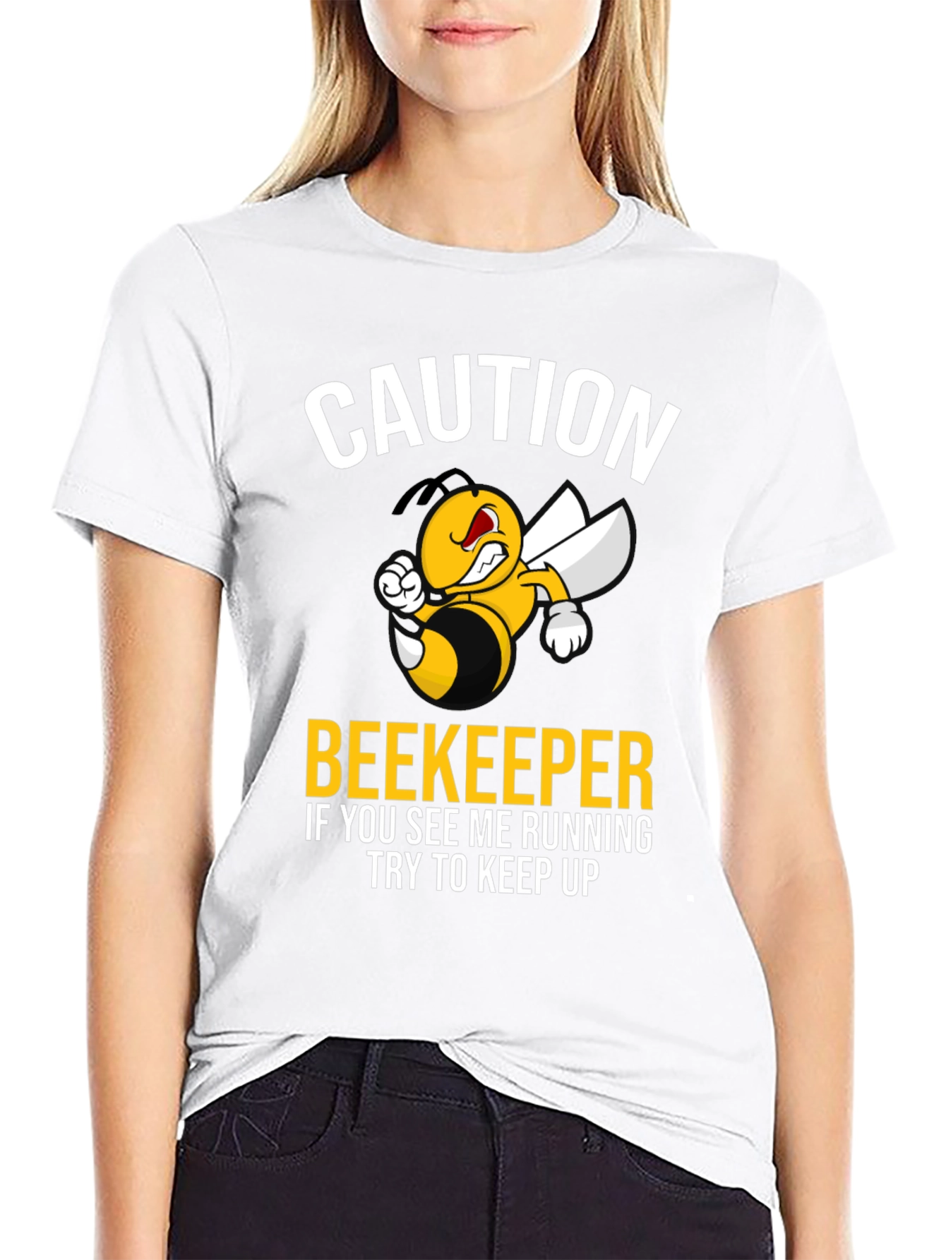 Caution Beekeeper T-Shirt - Run and Keep Up!