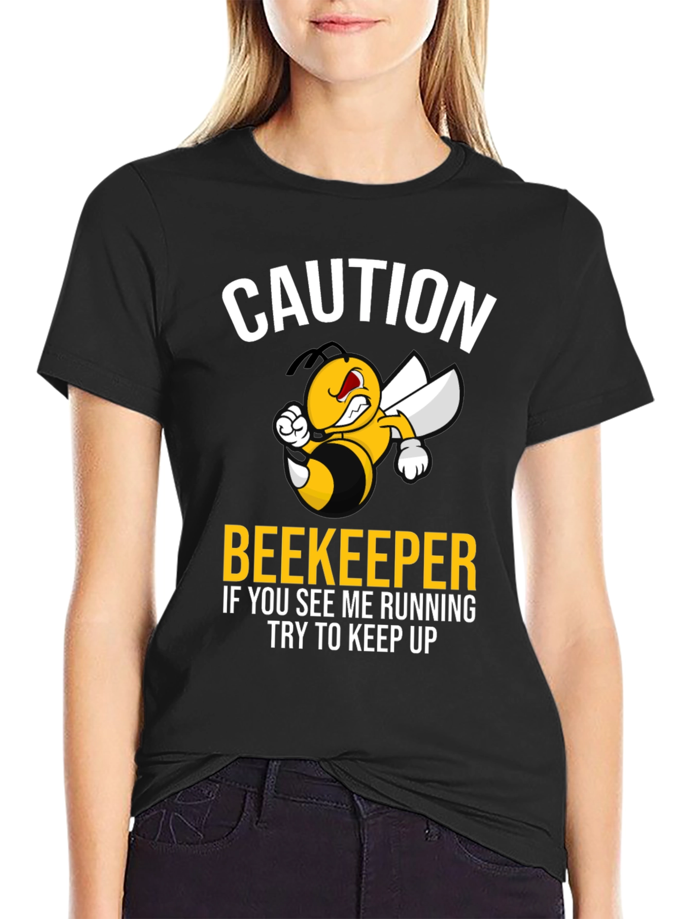 Caution Beekeeper T-Shirt - Run and Keep Up!