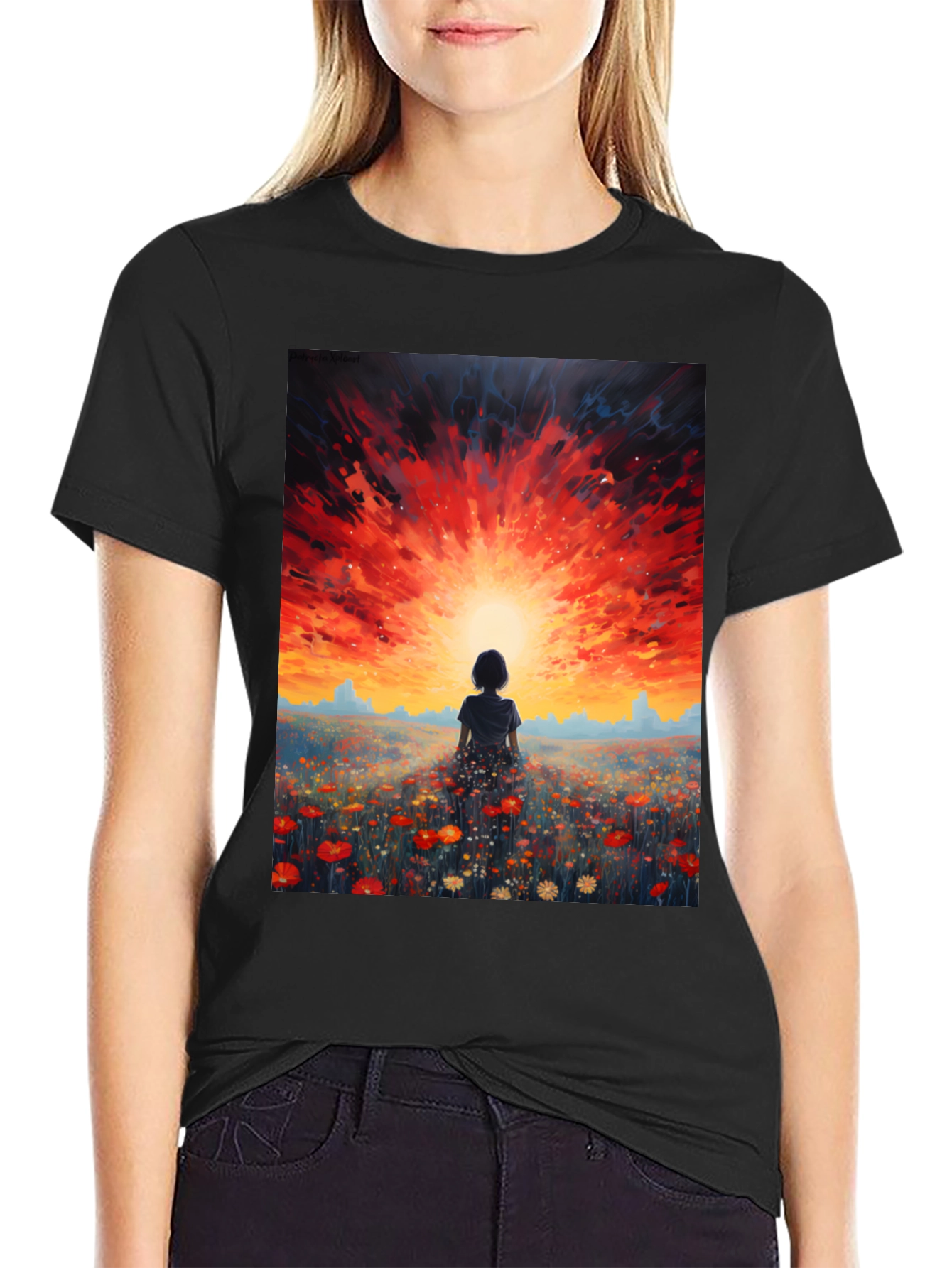 Sunset Silhouette Graphic Tee - Dreamy Comfort