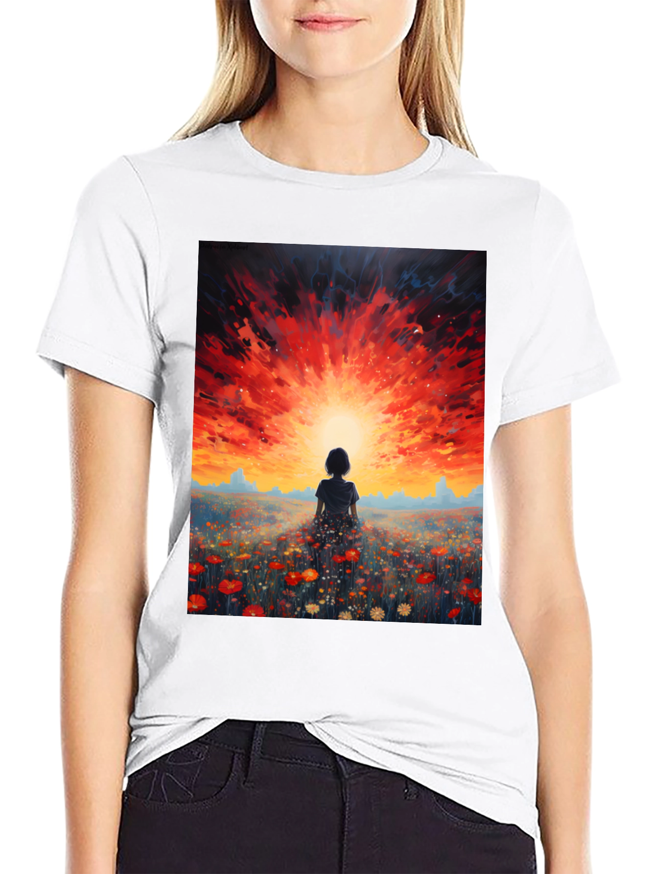 Sunset Silhouette Graphic Tee - Dreamy Comfort