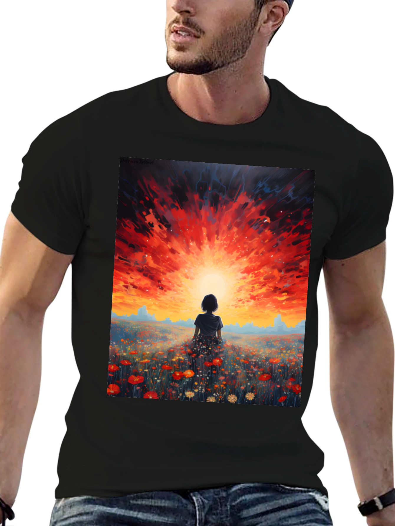 Sunset Silhouette Graphic Tee - Dreamy Comfort